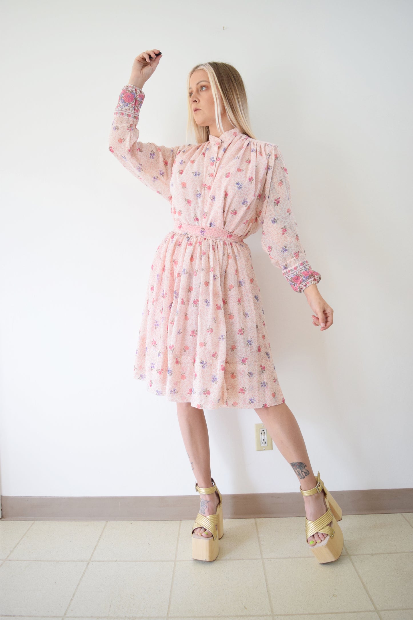 60S 2 PIECE FLORAL SET - XS/S