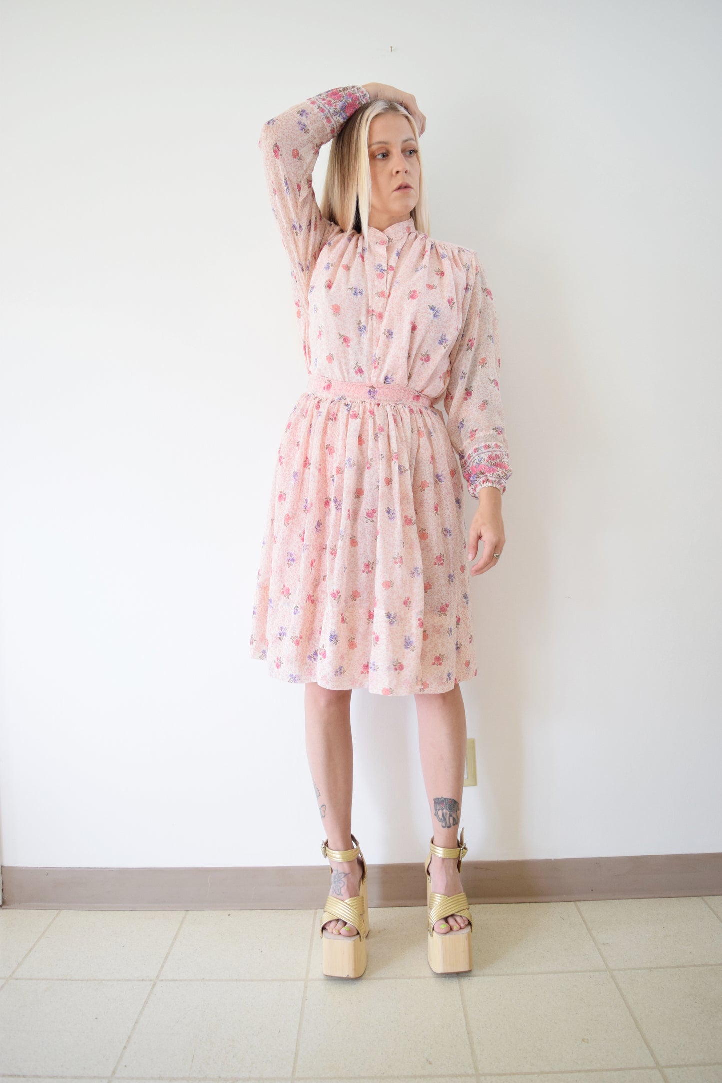60S 2 PIECE FLORAL SET - XS/S