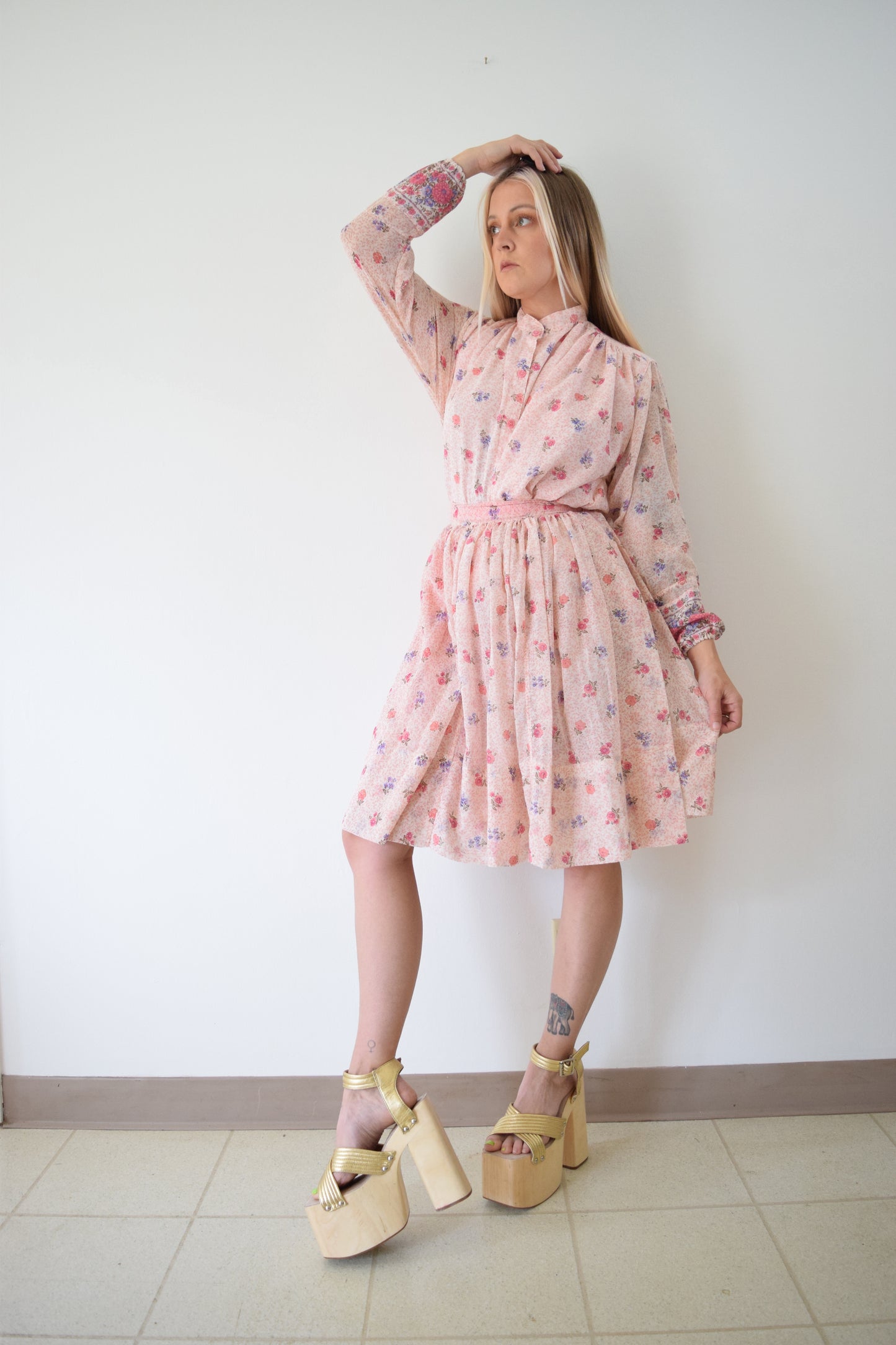 60S 2 PIECE FLORAL SET - XS/S