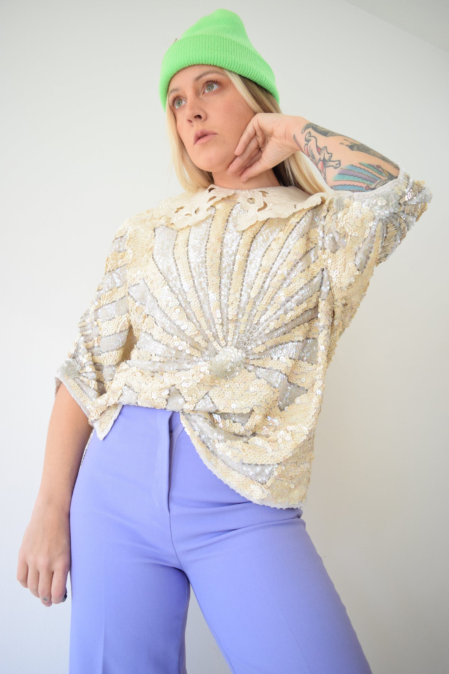 1940S SEQUIN BLOUSE - M/L