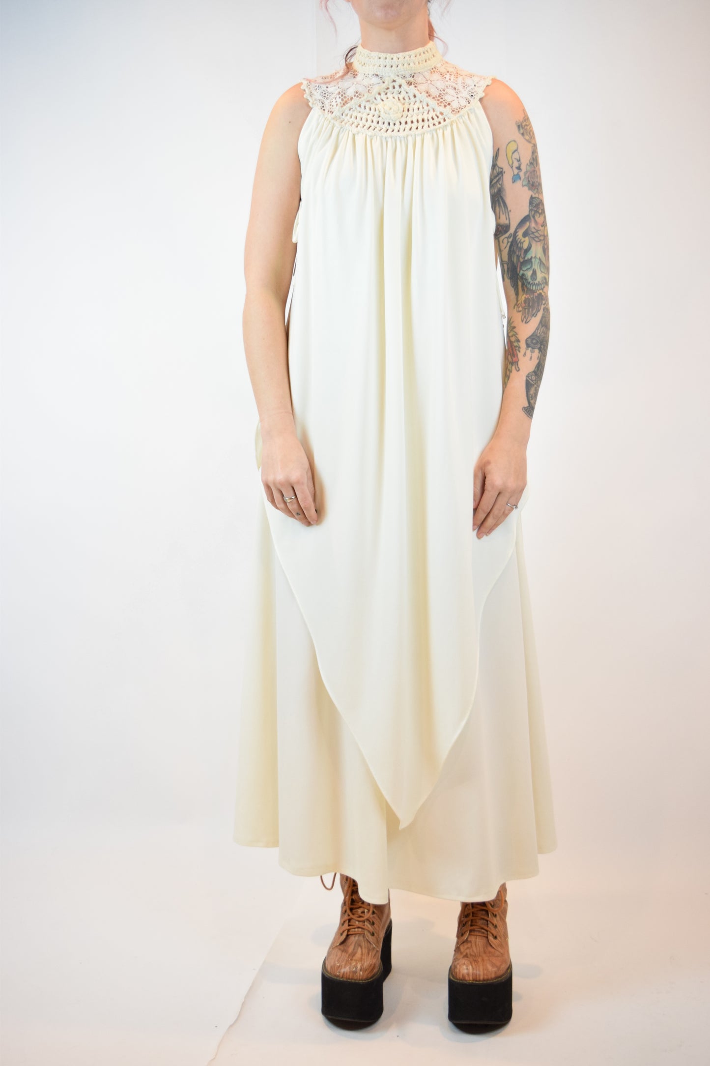 60s BOHEMIAN LACE BUST MIDI - SMALL