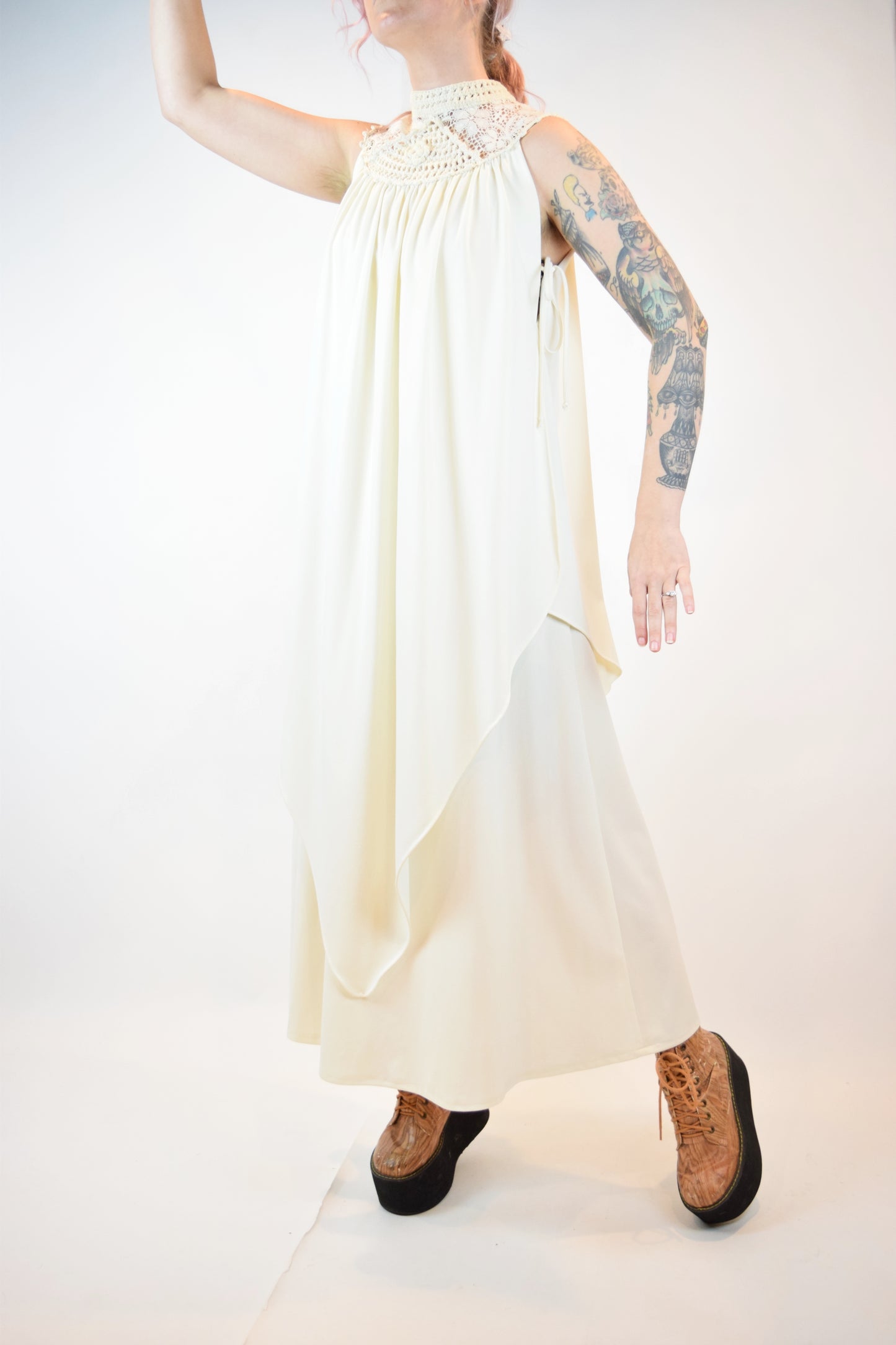 60s BOHEMIAN LACE BUST MIDI - SMALL