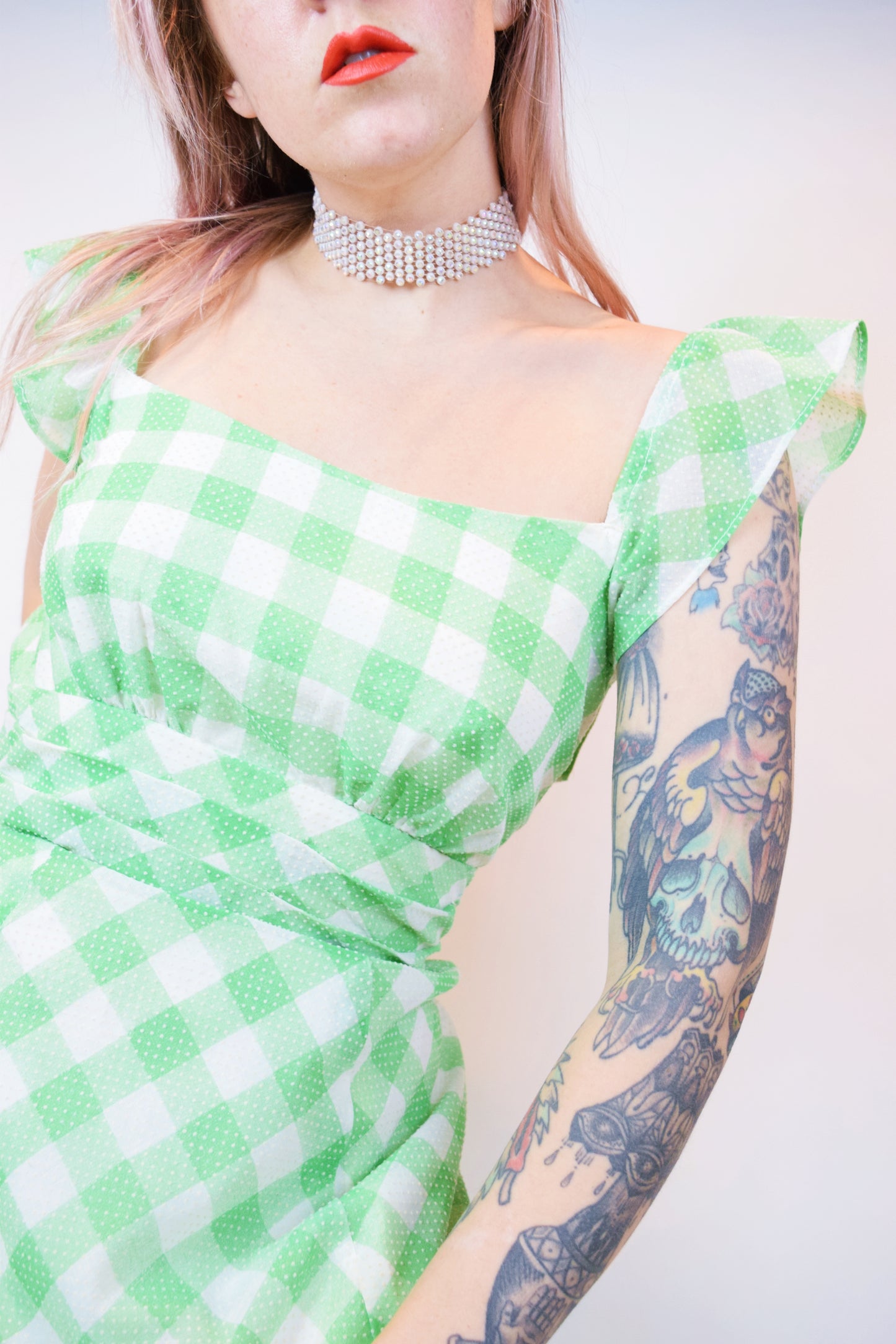 60s CHECKERBOARD PRAIRIE MAXI - XXS