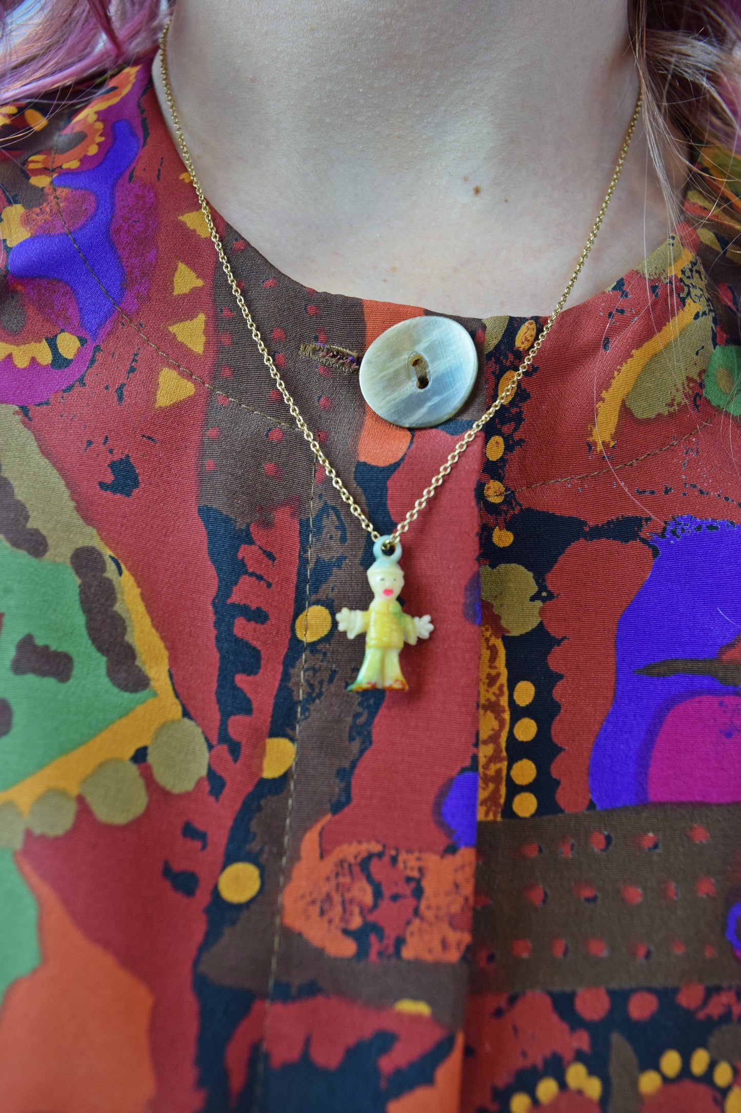 90s ABSTRACT COLORFUL BLOUSE - MEDIUM