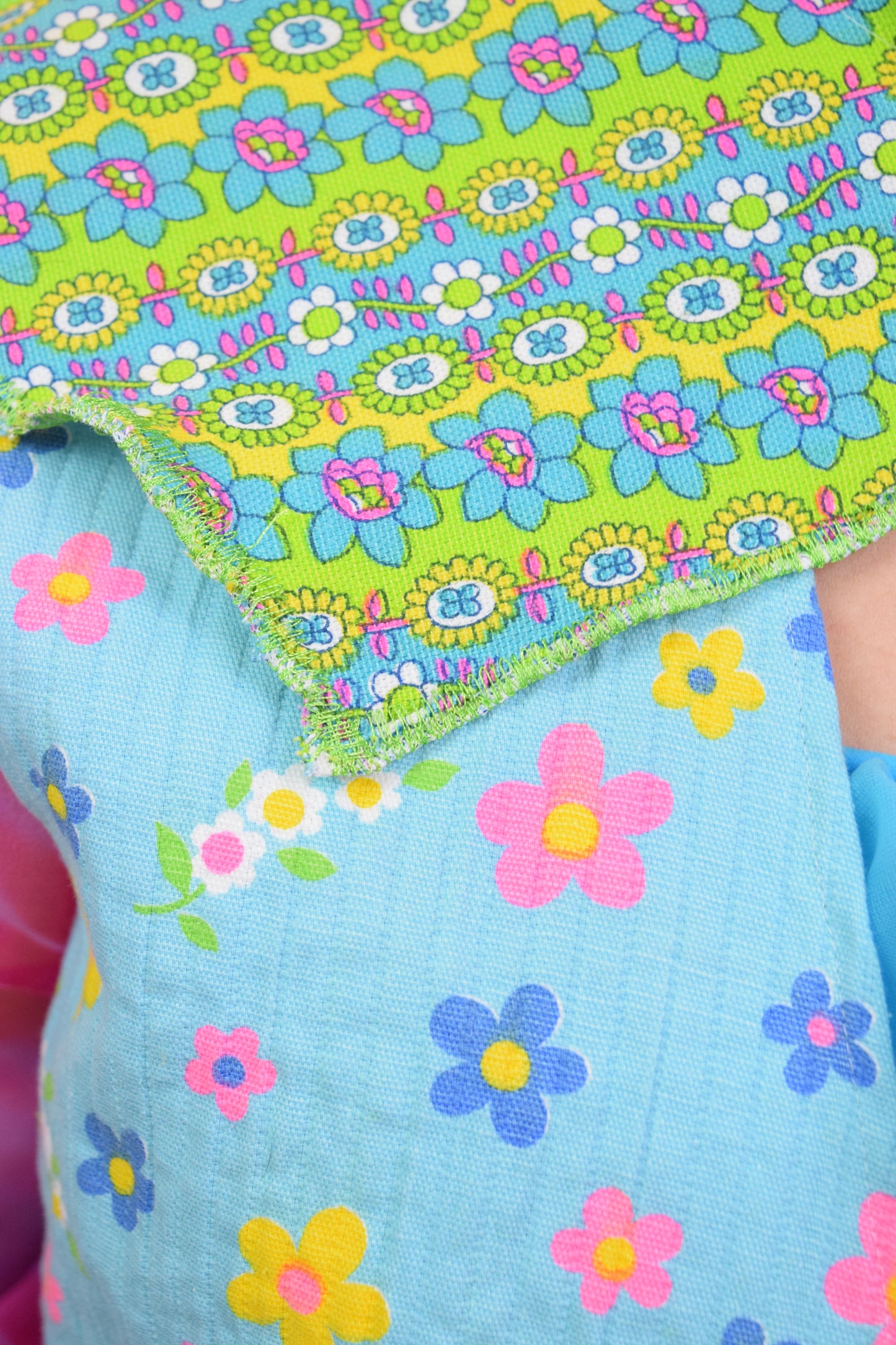 *OWLEPHANT ORIGINAL* TECHNICOLOR LACE UP BLOUSE - M/L