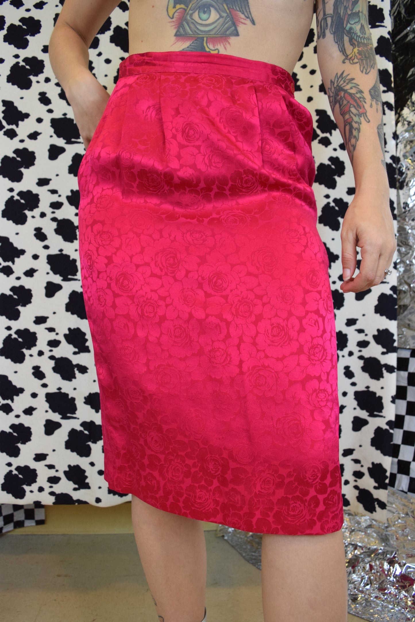 80s PINK SILK SET - xSMALL