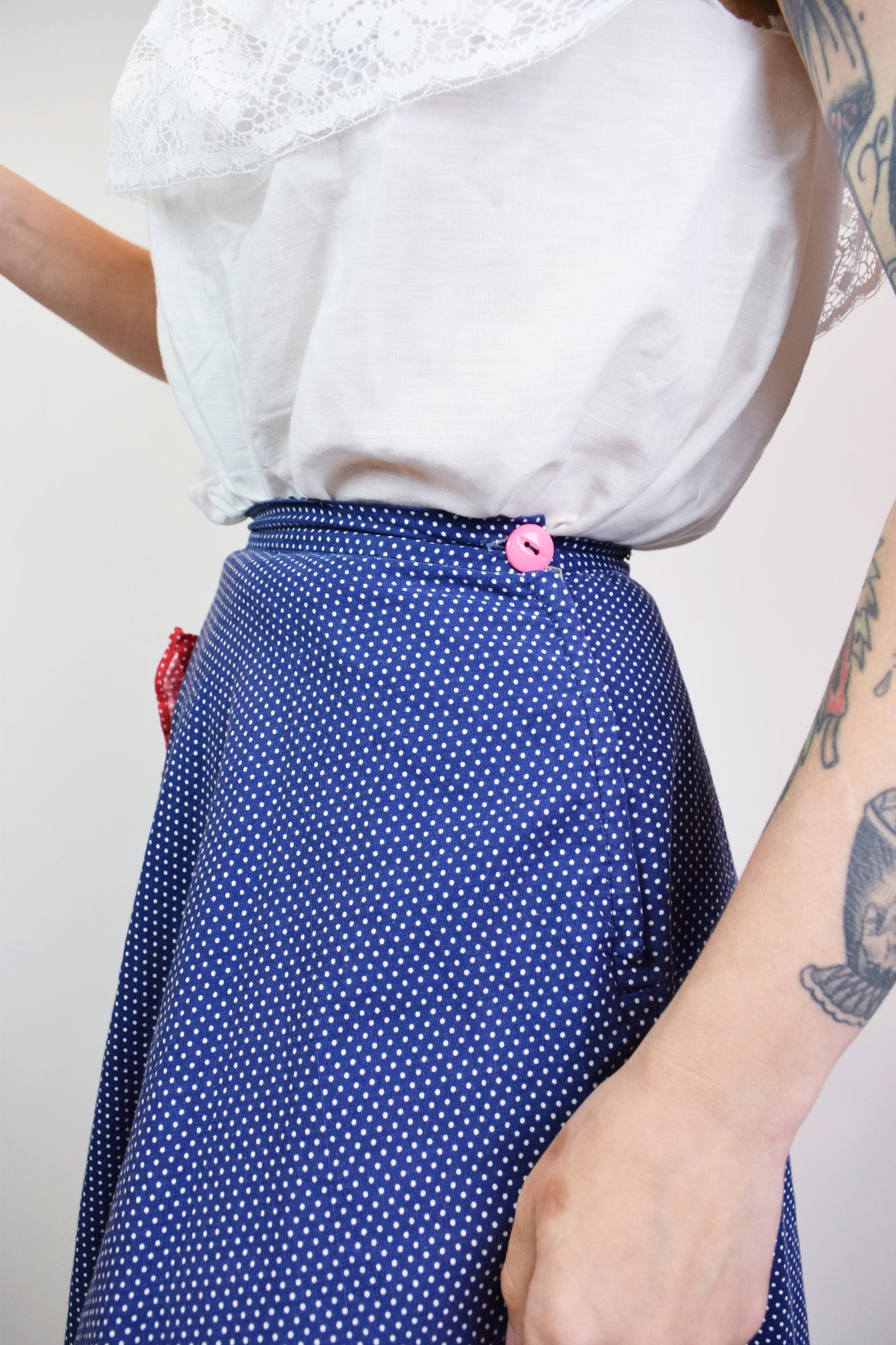 50s POLKADOT CIRCLE SKIRT - 24" WAIST