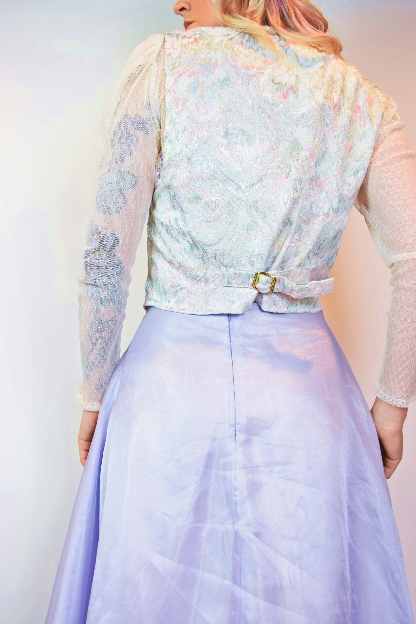 90s PASTEL IRIDESCENT VEST - MEDIUM