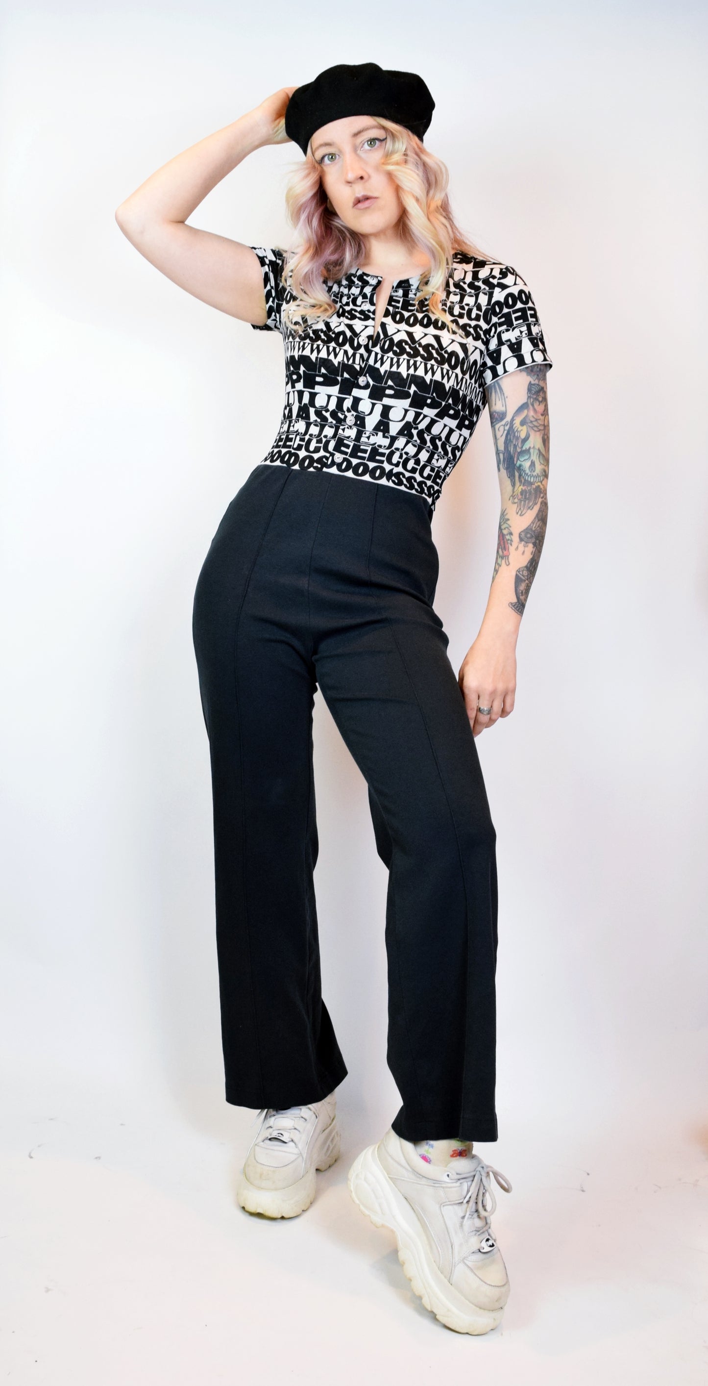 90s NOVELTY ALPHABET JUMPSUIT - XS/S