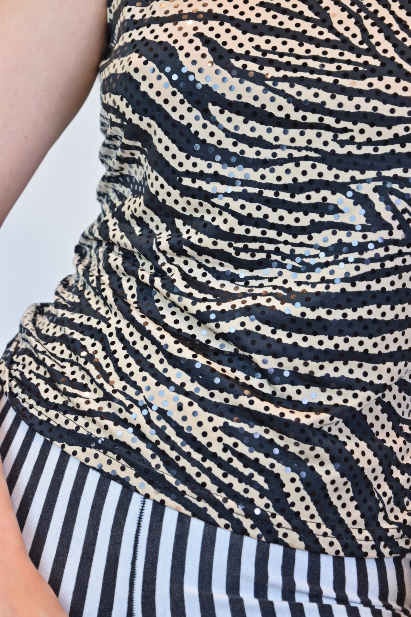 90S IRIDESCENT ZEBRA BLOUSE - SMALL