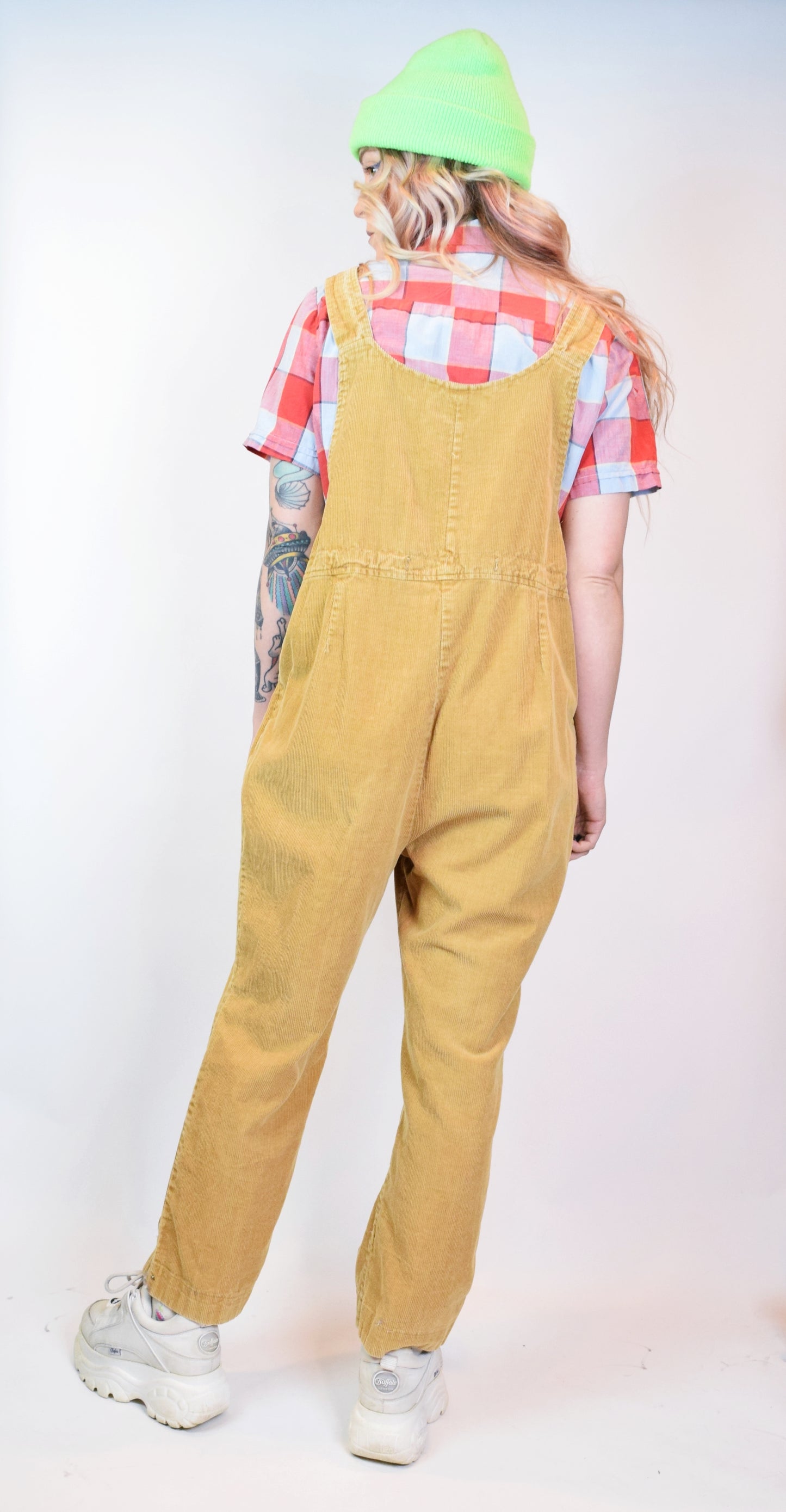 NEW AGE EMBROIDERED CORDOROUY OVERALLS - MEDIUM
