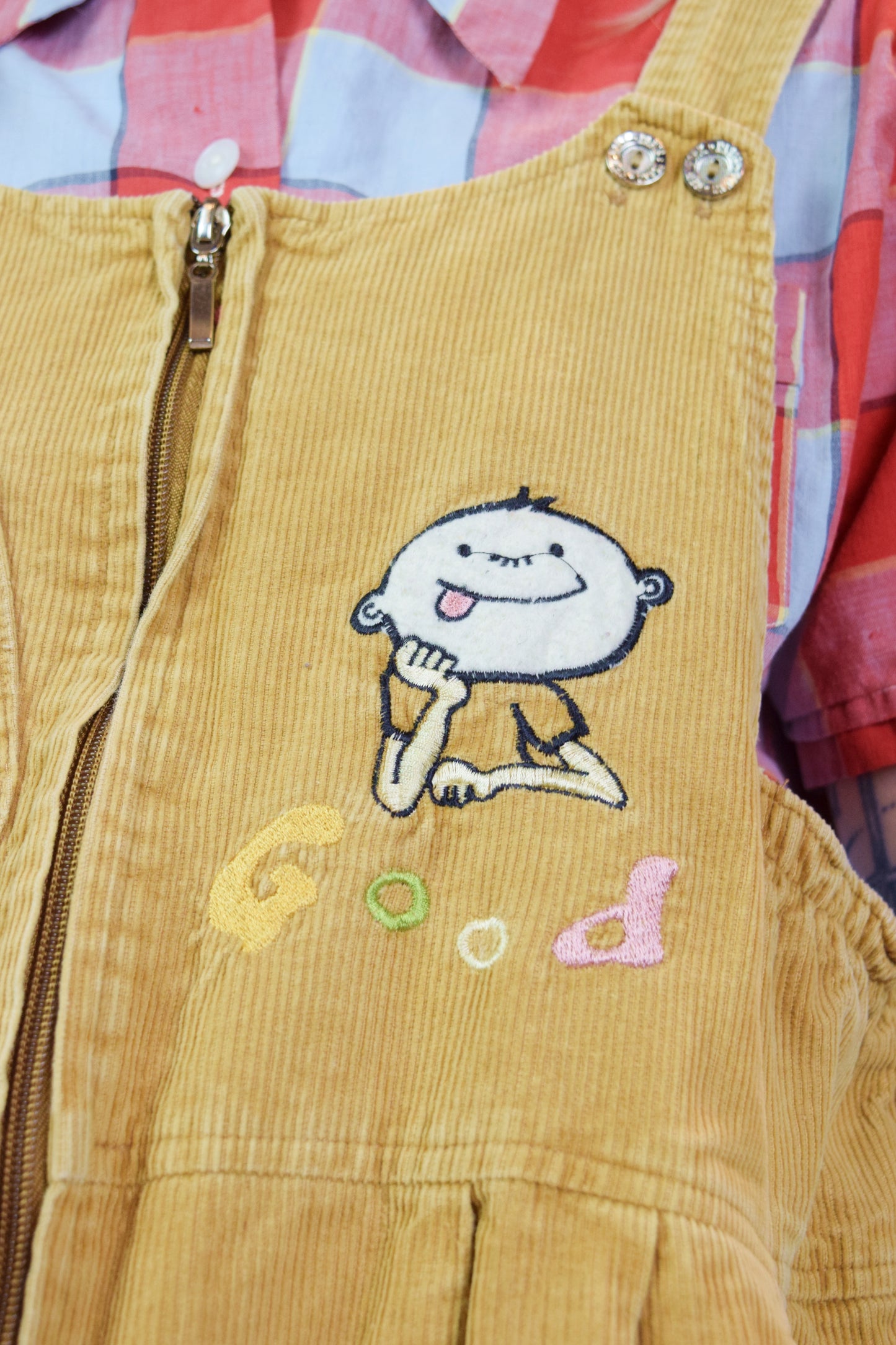 NEW AGE EMBROIDERED CORDOROUY OVERALLS - MEDIUM