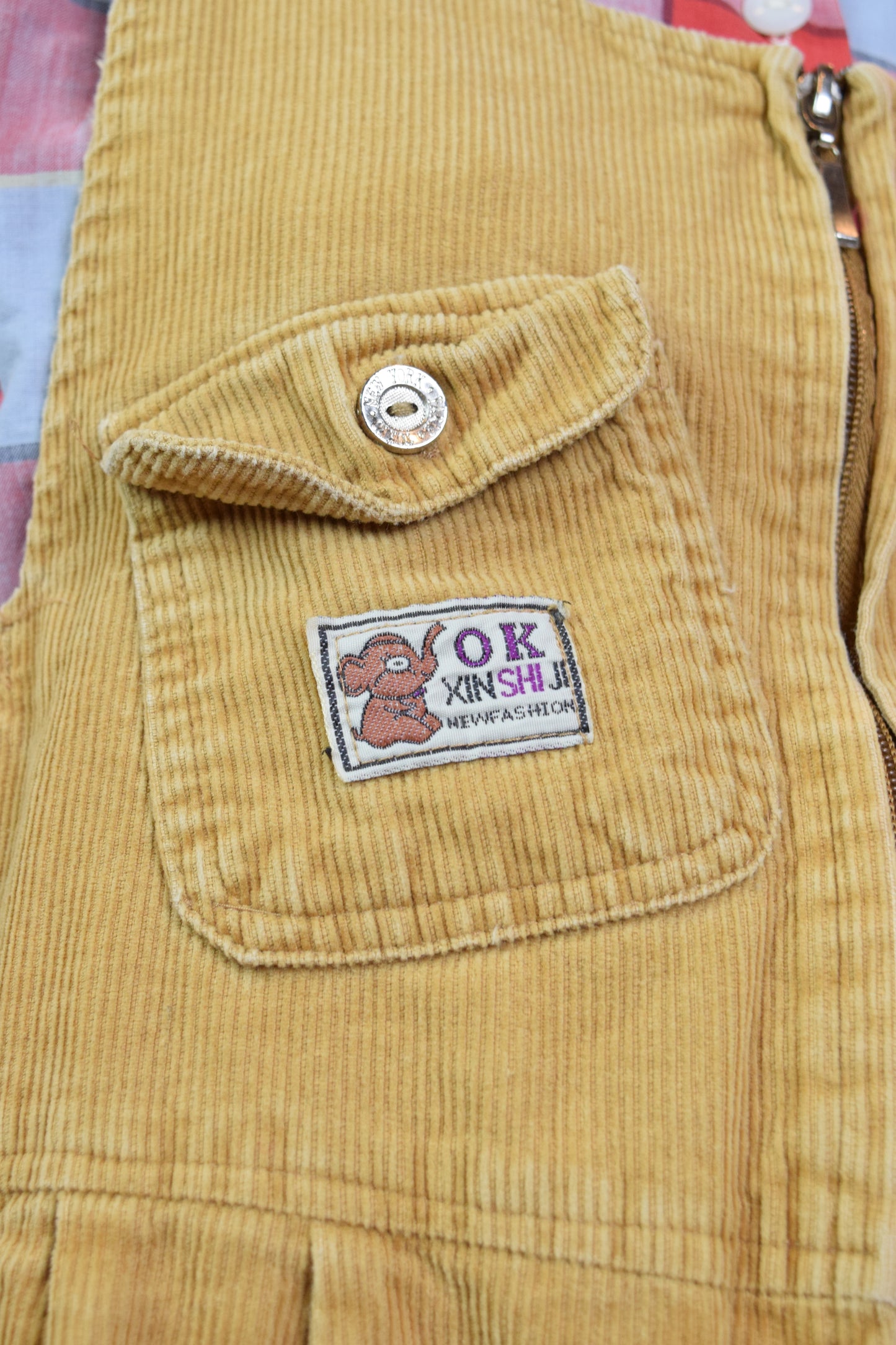 NEW AGE EMBROIDERED CORDOROUY OVERALLS - MEDIUM