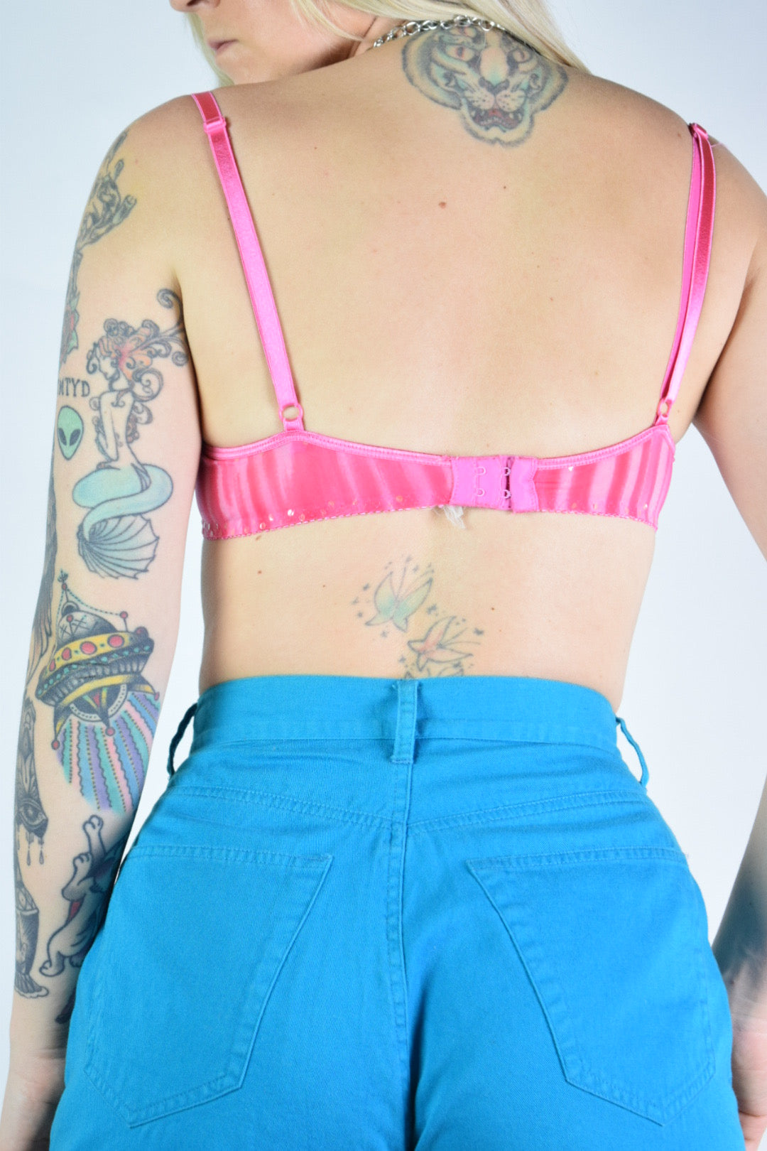 90s BRIGHT TEAL HOTPANTS - 26/27" waist