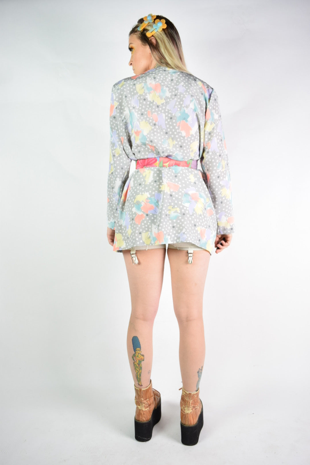 80s ABSTRACT CARDIGAN - M/L