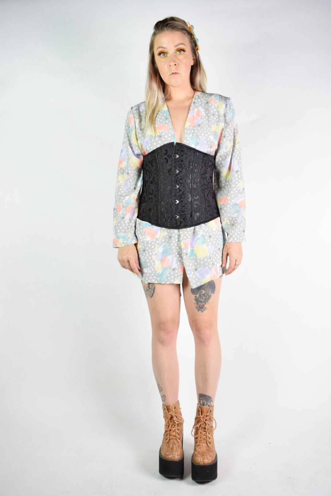 Y2K PAISLEY BUSTIER CORSET - L
