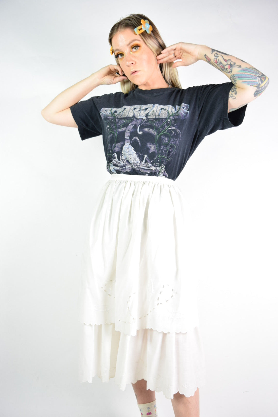 40s EYELET MIDI SKIRT - 25/26"