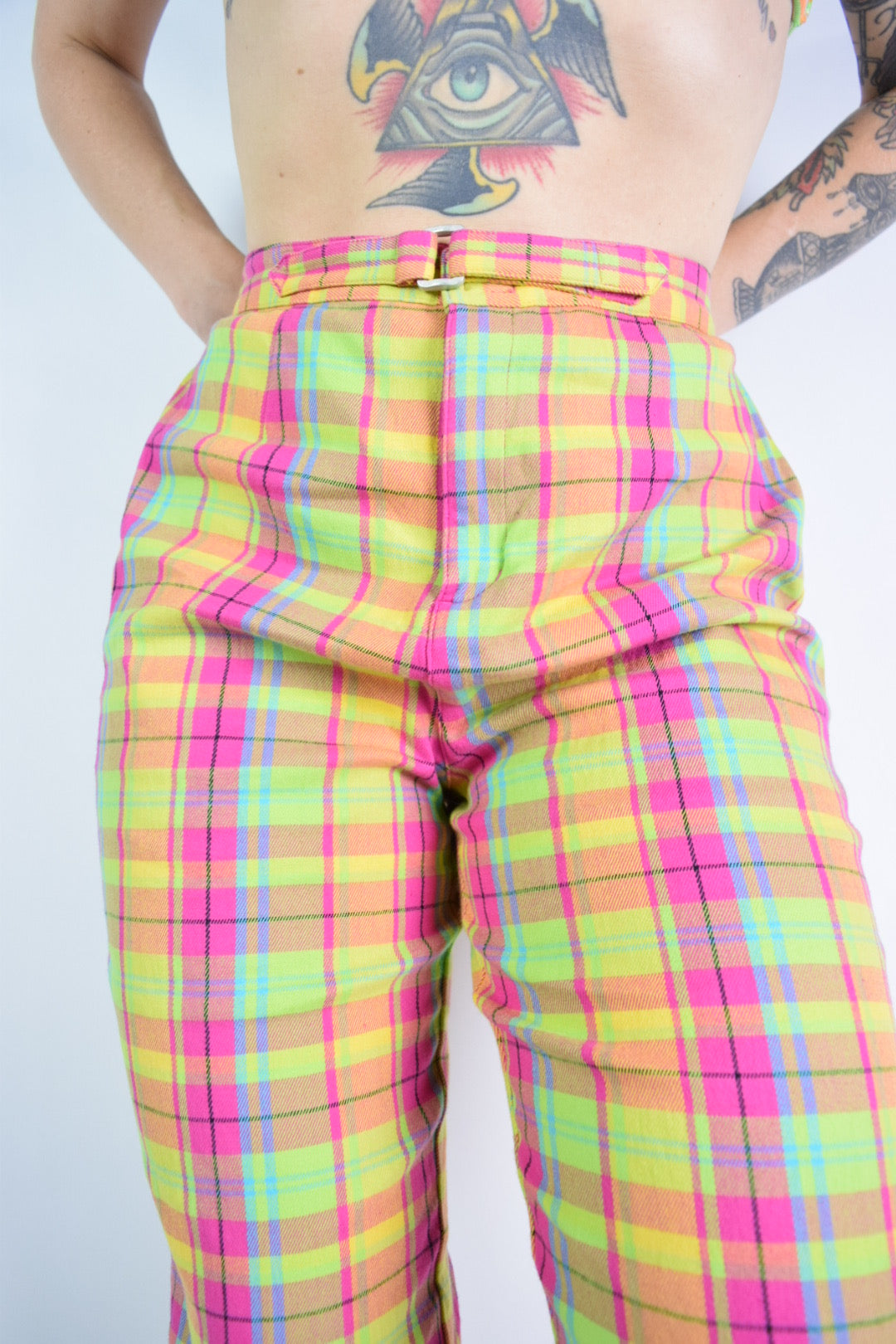 Y2K DOES 40s TECHNICOLOR CAPRIS - 26-28" waist