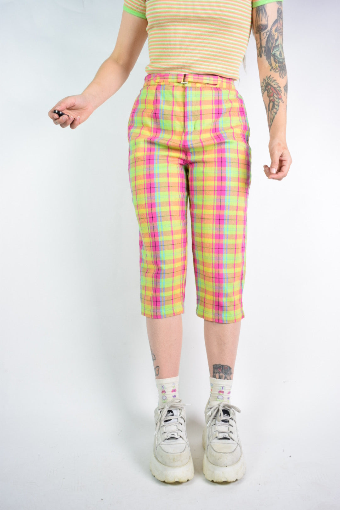Y2K DOES 40s TECHNICOLOR CAPRIS - 26-28" waist
