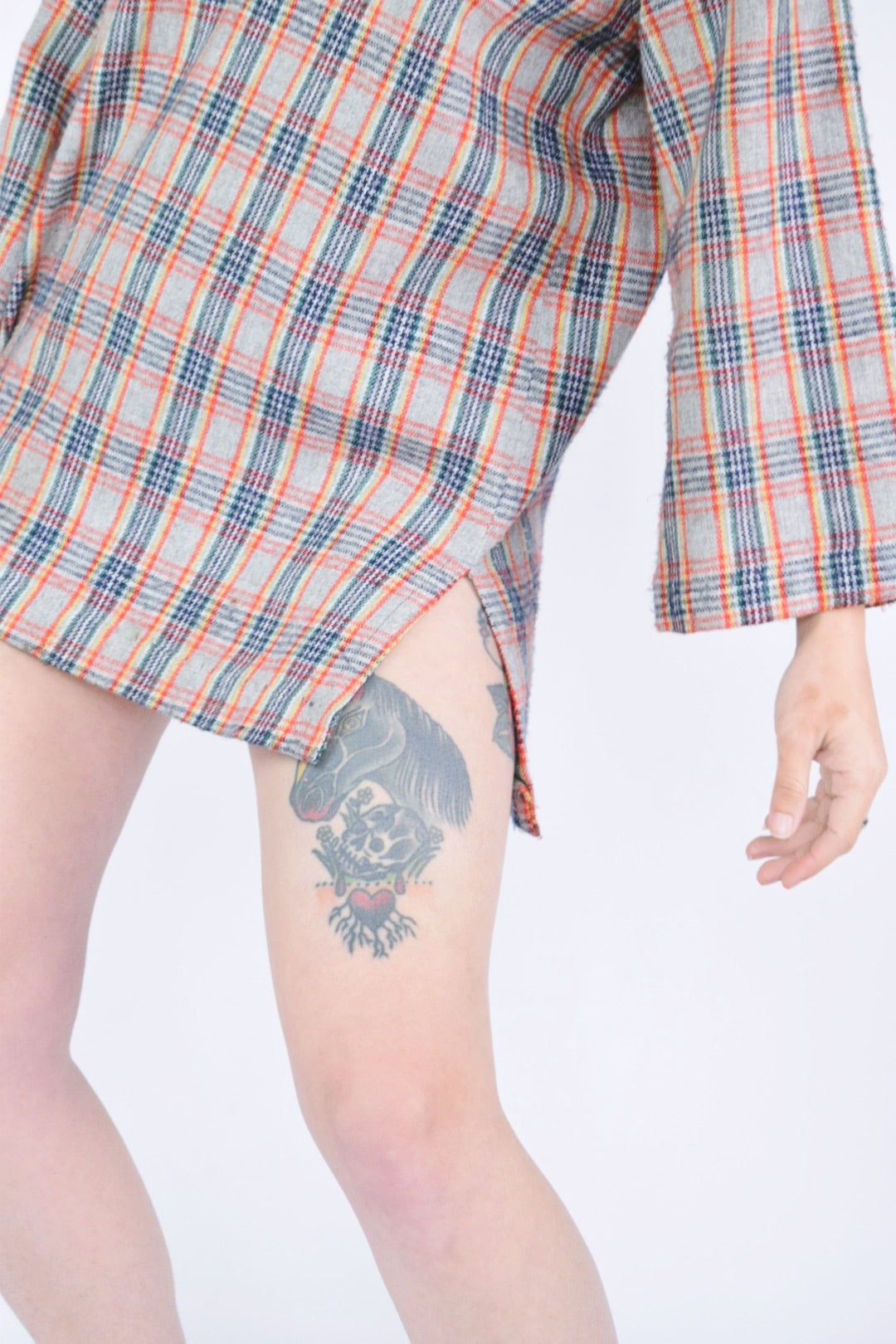 60s RAINBOW PLAID MOD MINI - XS-M