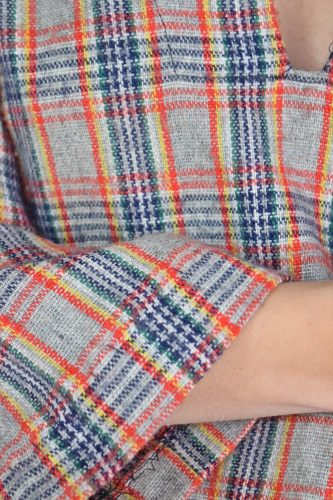 60s RAINBOW PLAID MOD MINI - XS-M