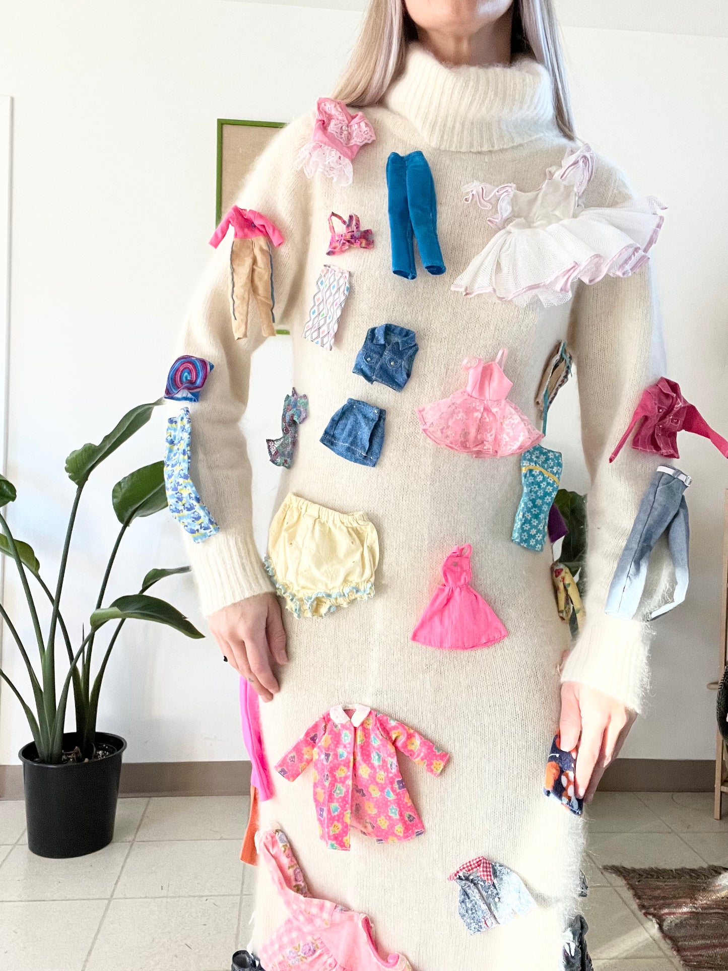 Reworked Angora Barbie Clothes Maxi Dress