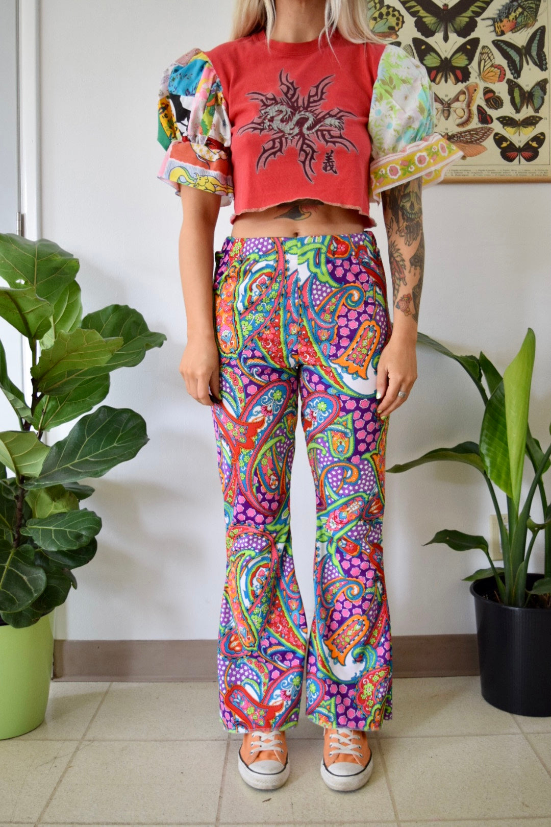 UPCYCLED DRAGON PATCHWORK TEE - XS/S
