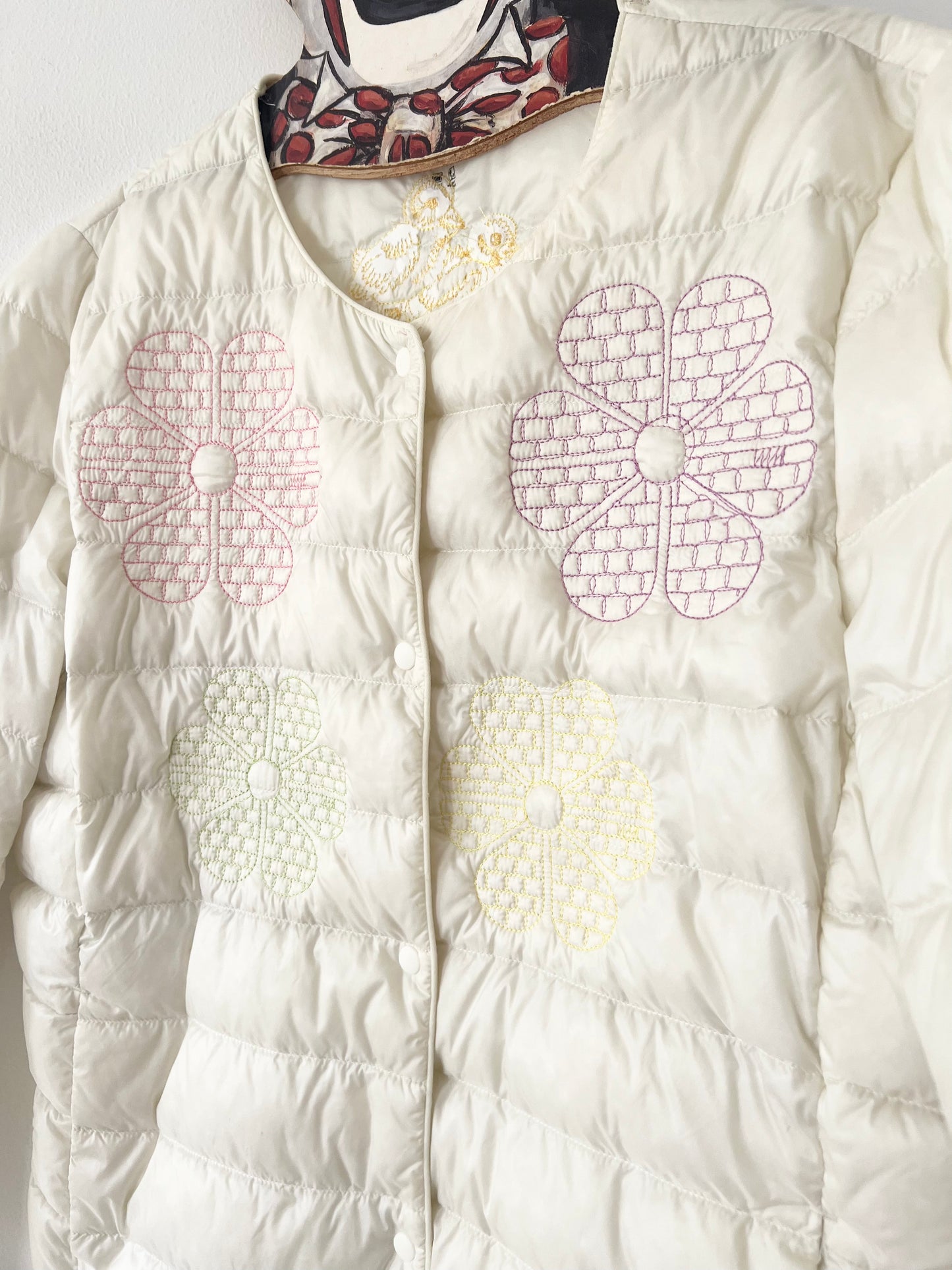 Embroidered Kitschy Down Puffer Jacket - S/M