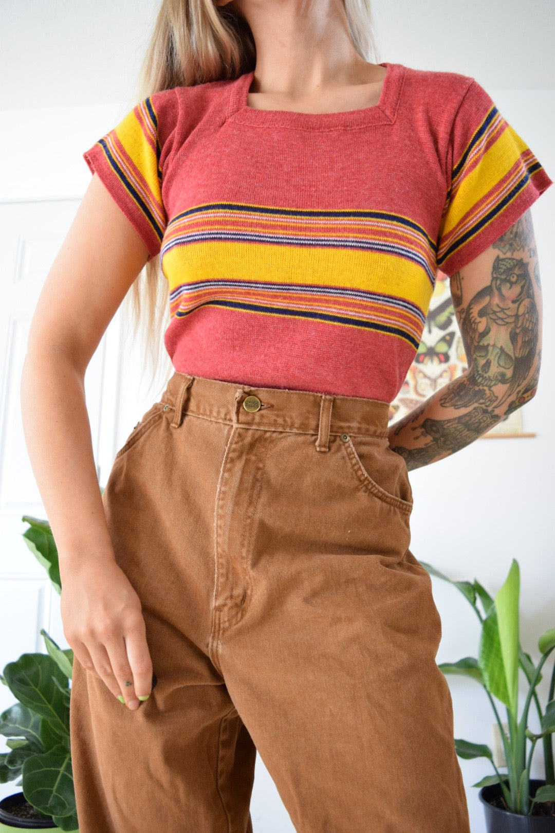 60s Primary Color Knit Tee - XS/Small