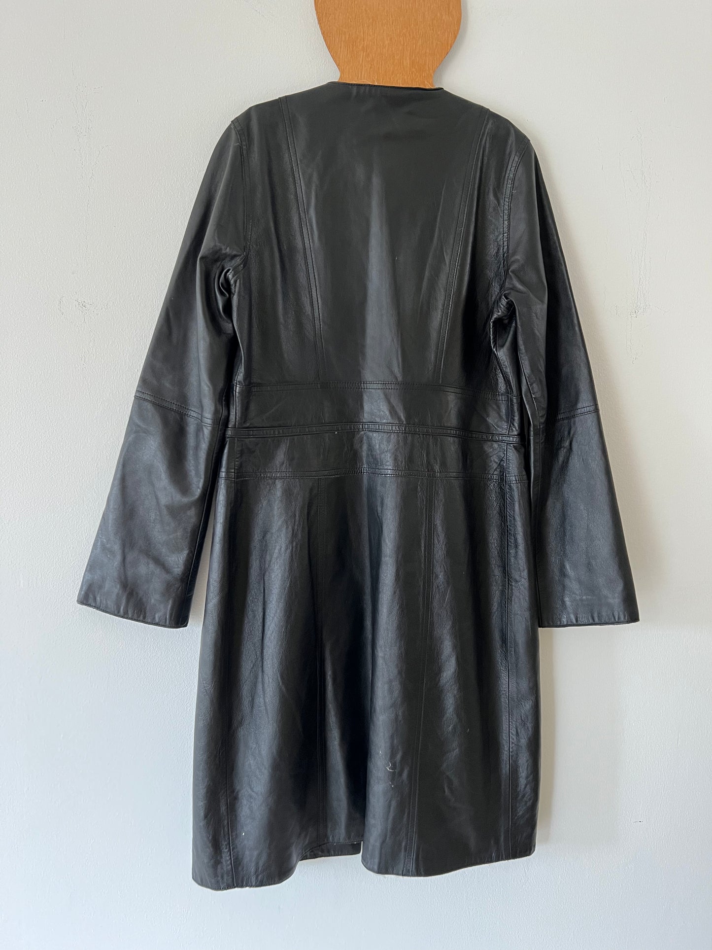 Modern Matrix-Chic Leather Trench