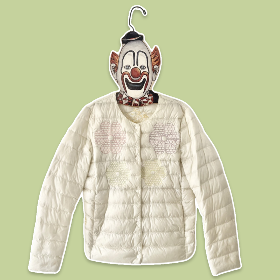 Embroidered Kitschy Down Puffer Jacket - S/M