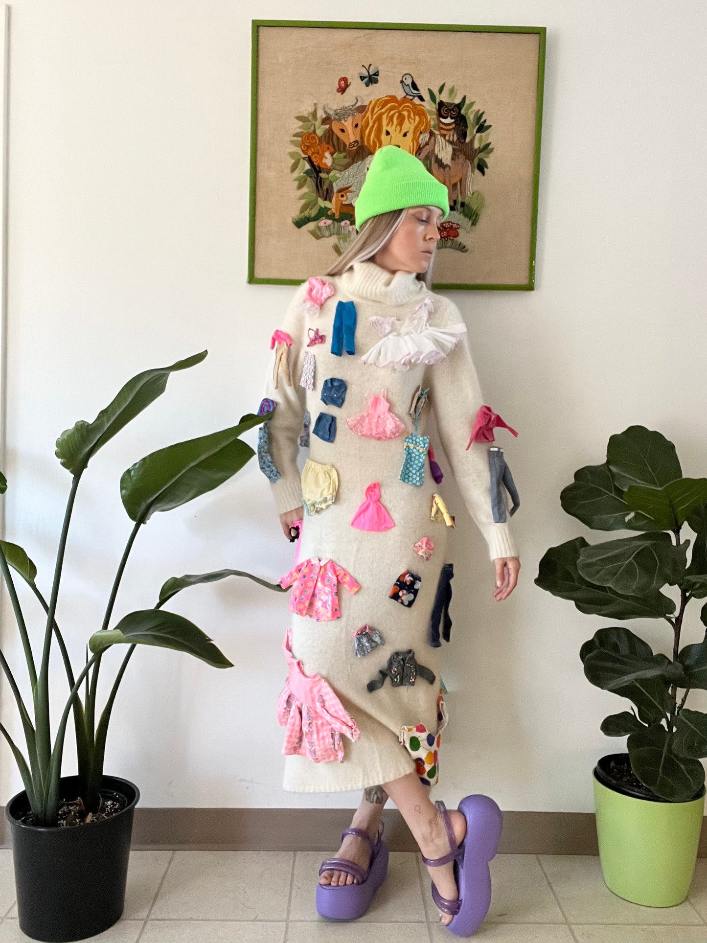 Reworked Angora Barbie Clothes Maxi Dress