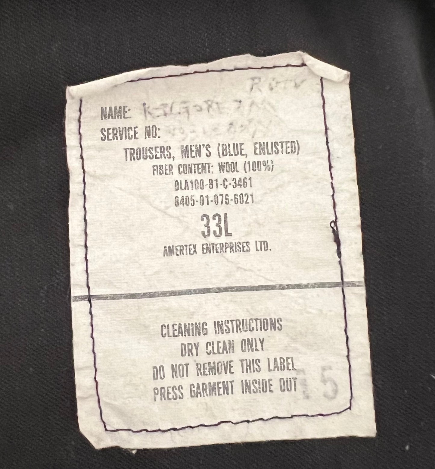 1981 Wool Sailor Pants - 30” waist