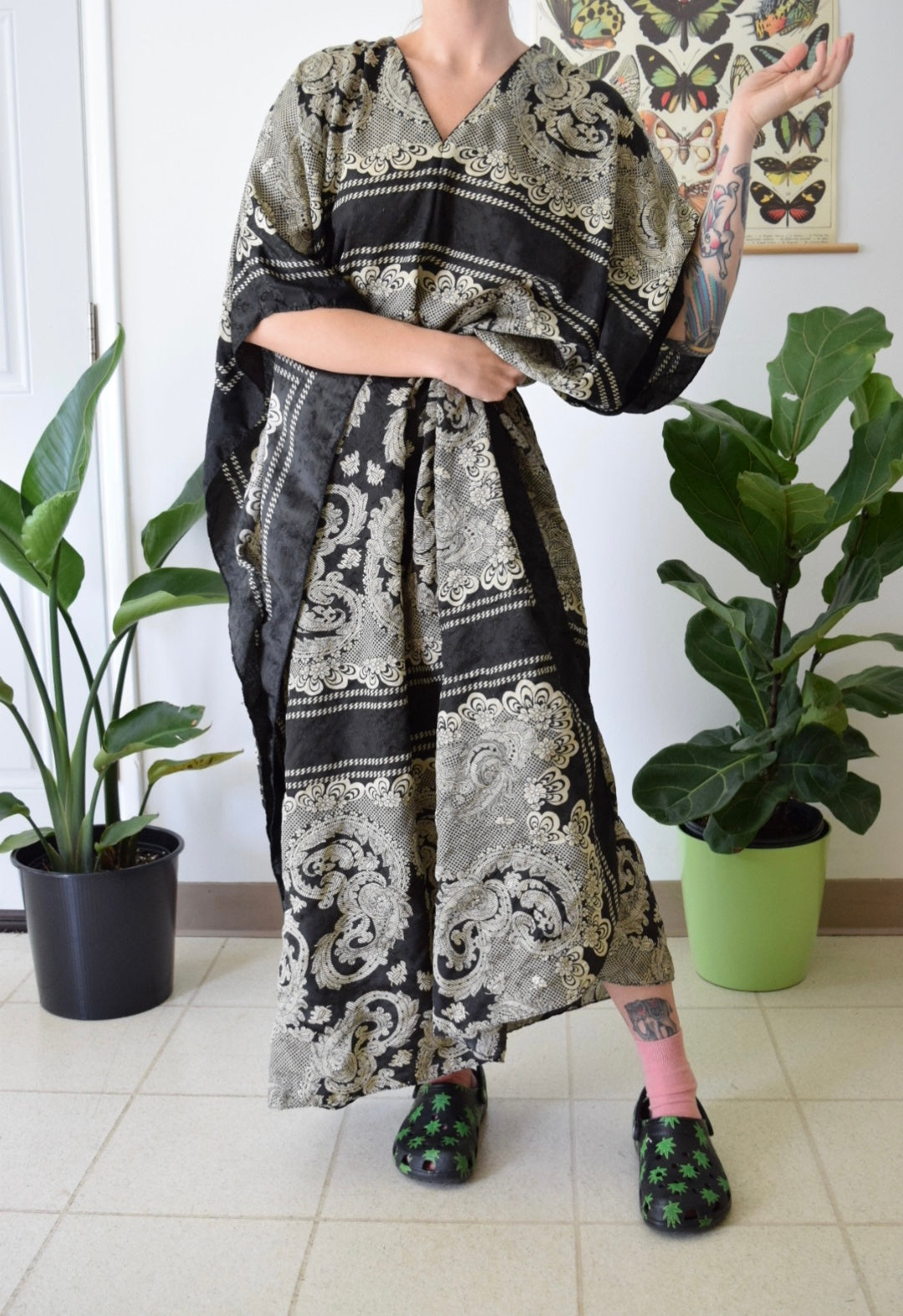 80s Silky Caftan Dress