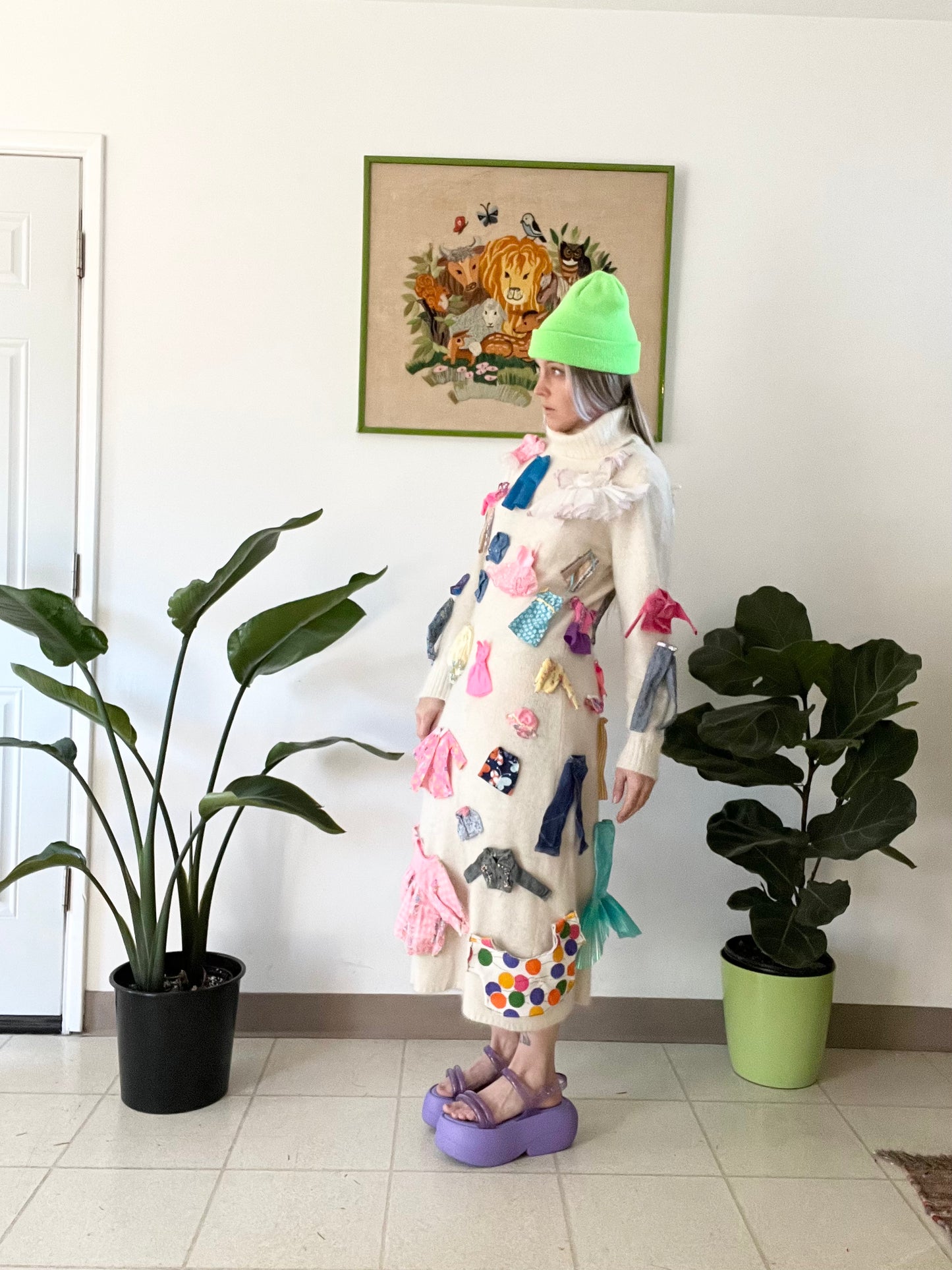 Reworked Angora Barbie Clothes Maxi Dress