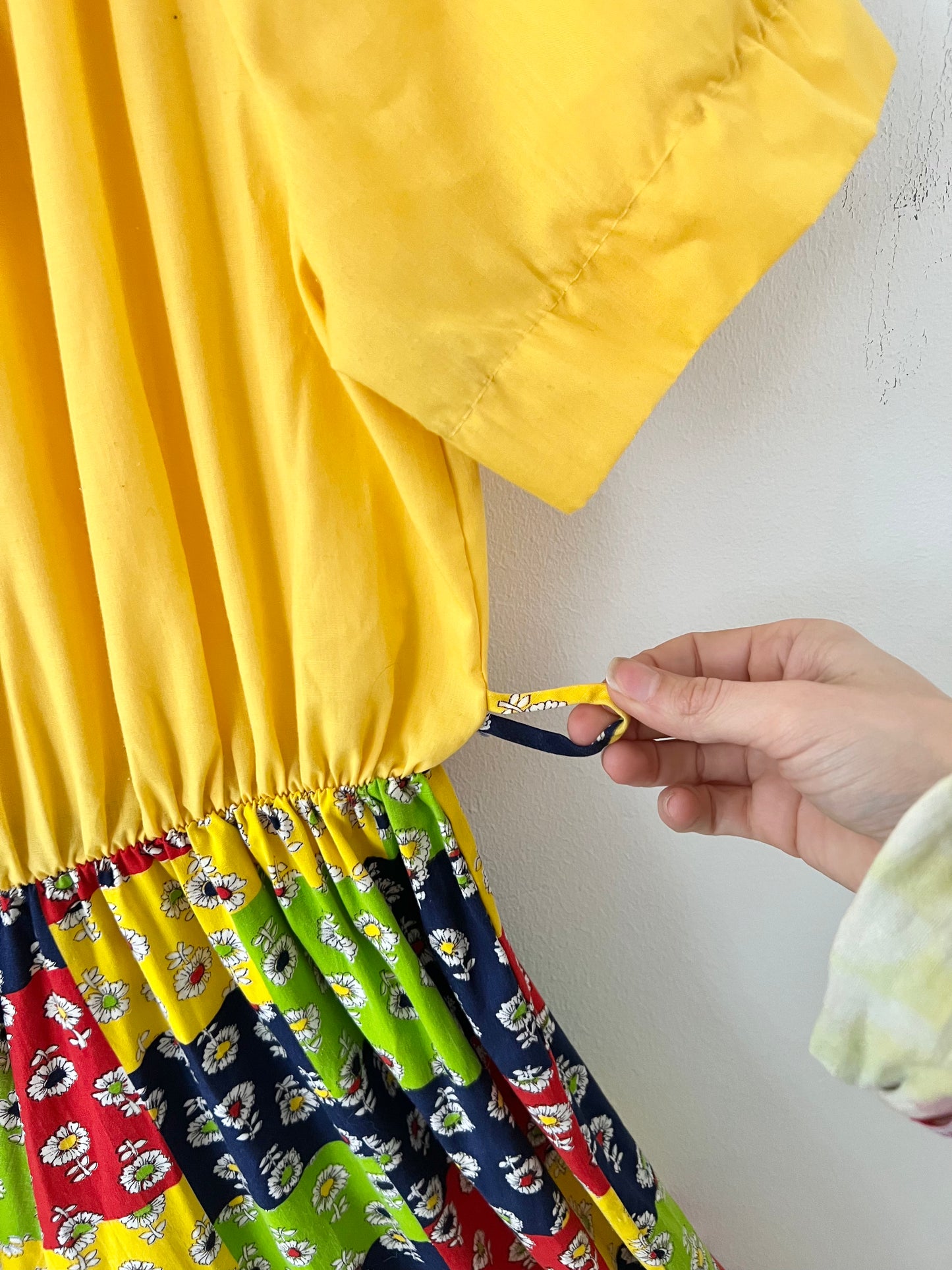 60s Primary Patchwork Yellow Jumpsuit -