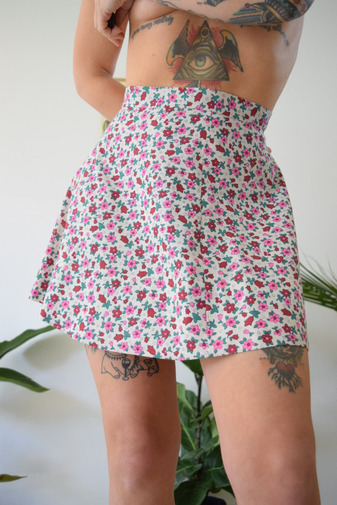 60s Floral Mini Skirt - 27”