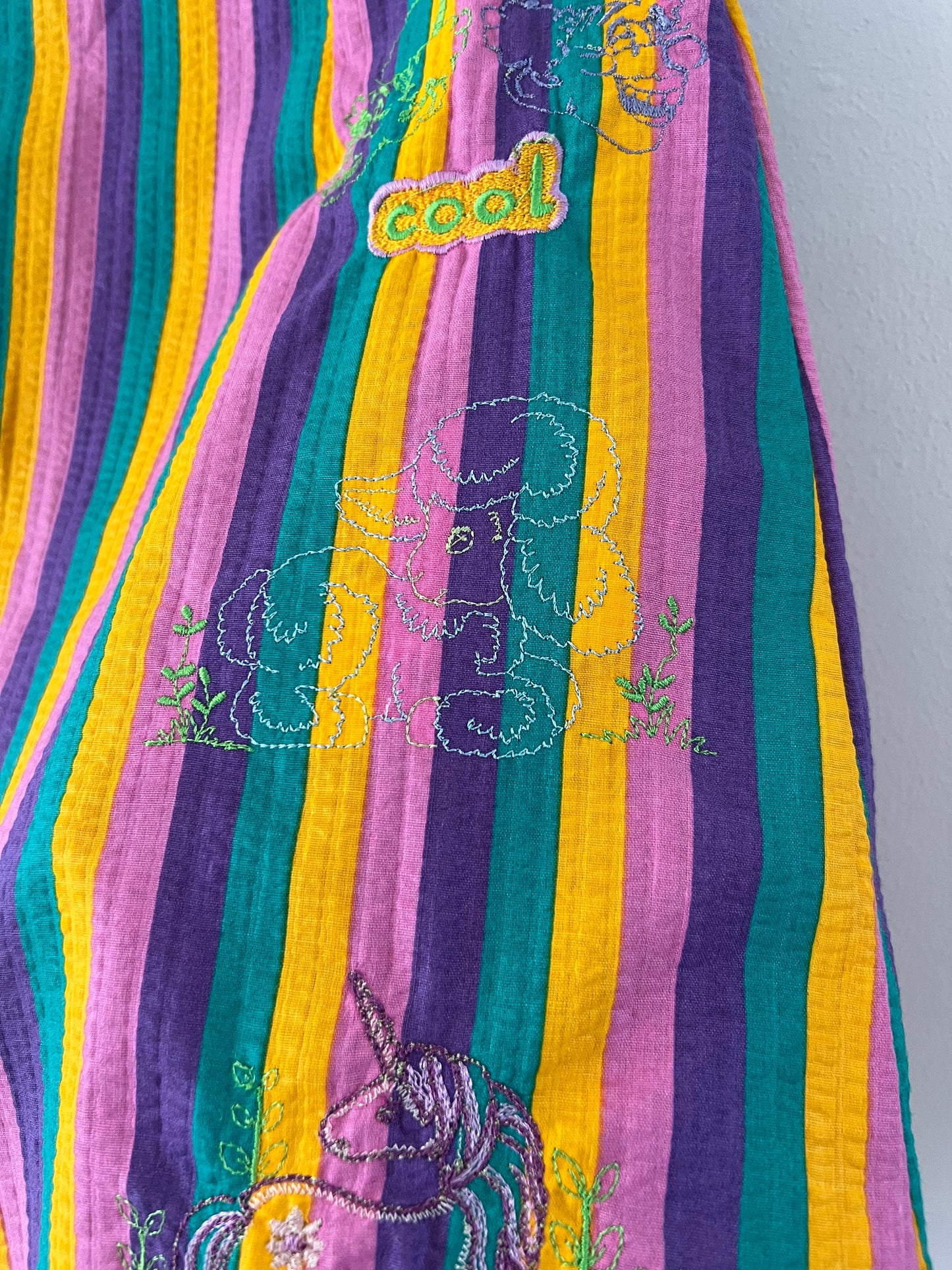 Owlephant Original Embroidered Candy Stripe Midi Skirt