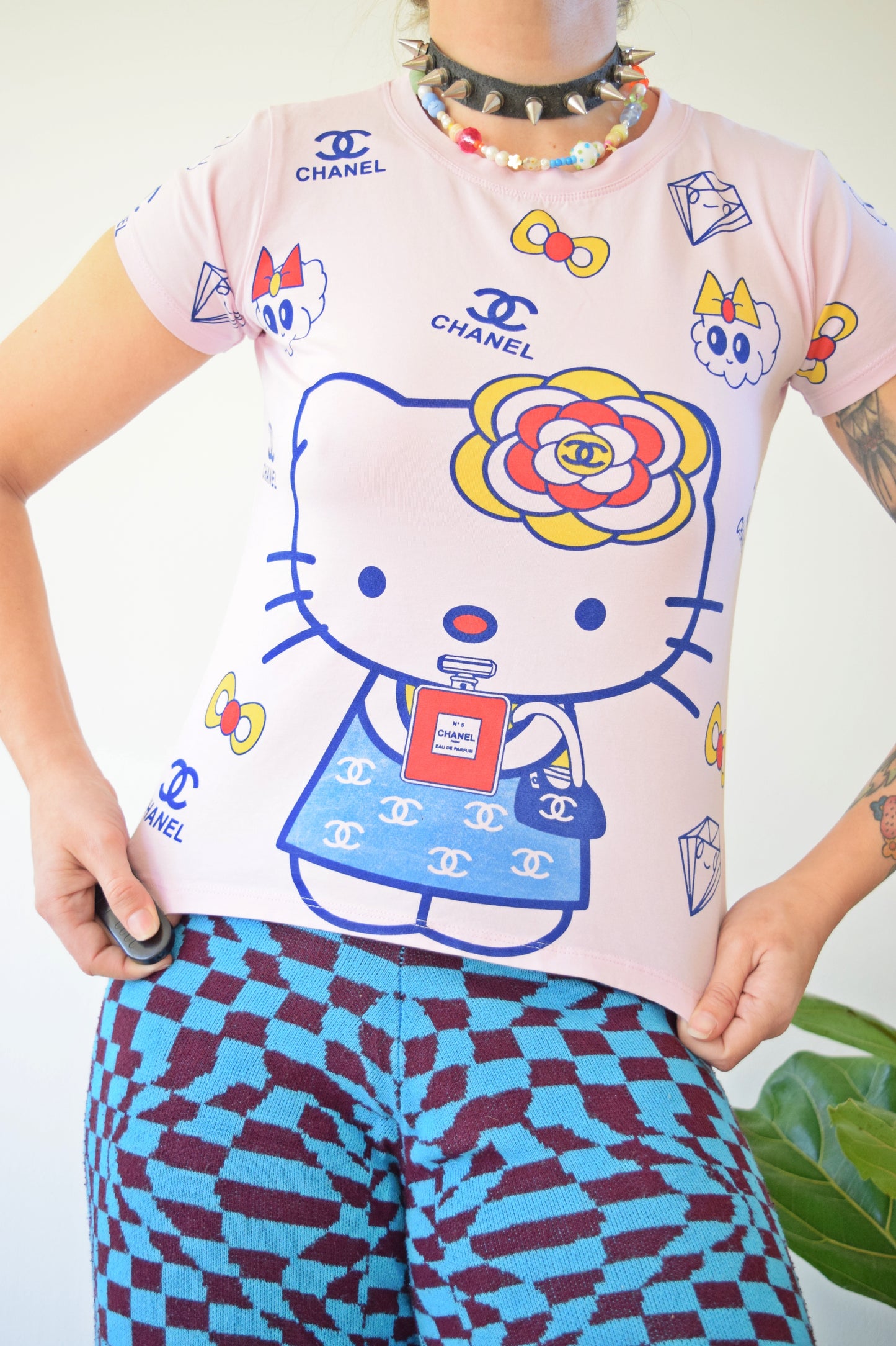 Y2K “Chanel” Hello Kitty Baby Tee - Small