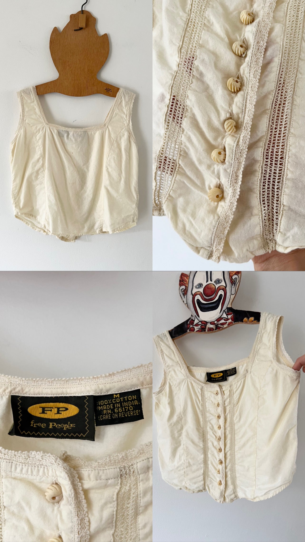 Y2K Free People Romantic Eyelet Blouse - S