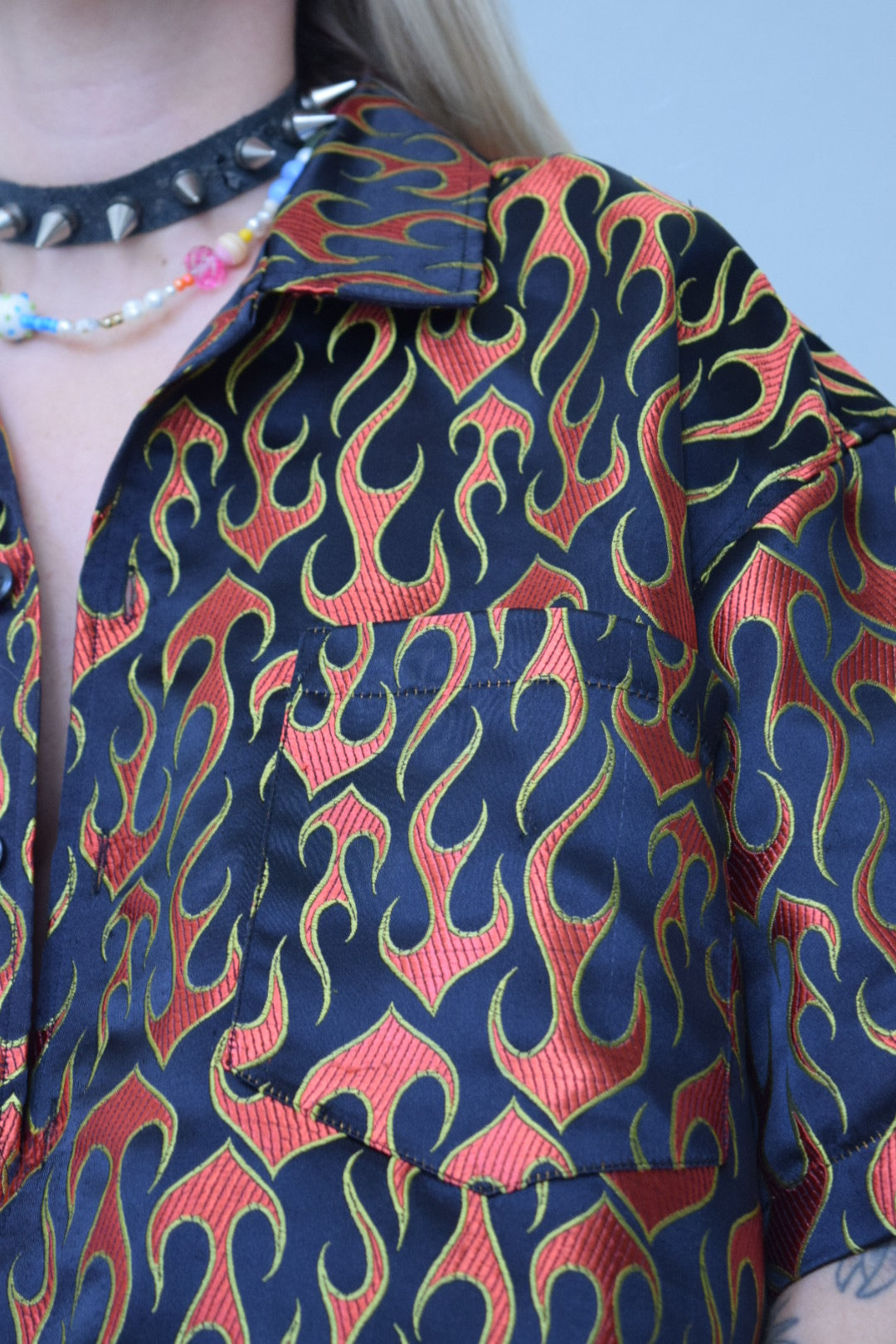 Y2K Flame Button up - XL