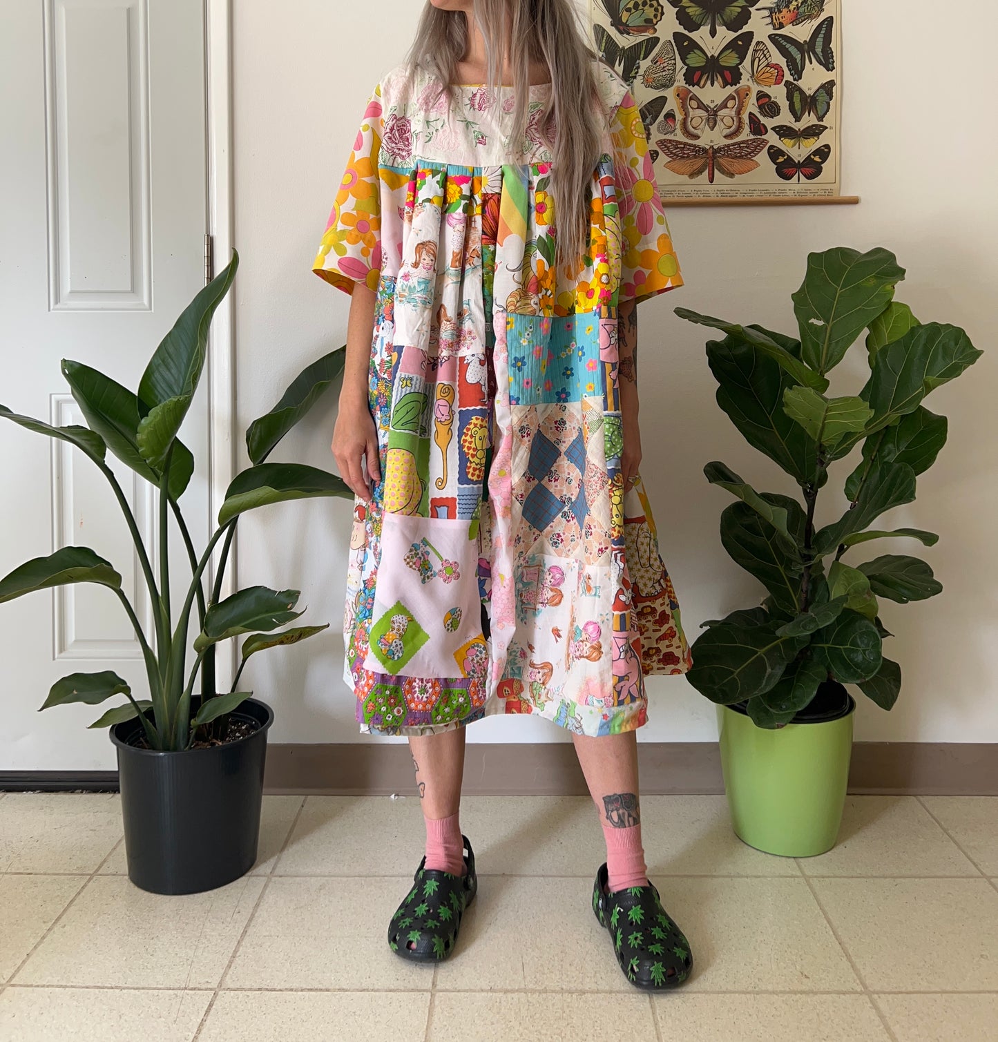 OWLEPHANT ORIGINAL DREAM PATCHWORK MIDI DRESS
