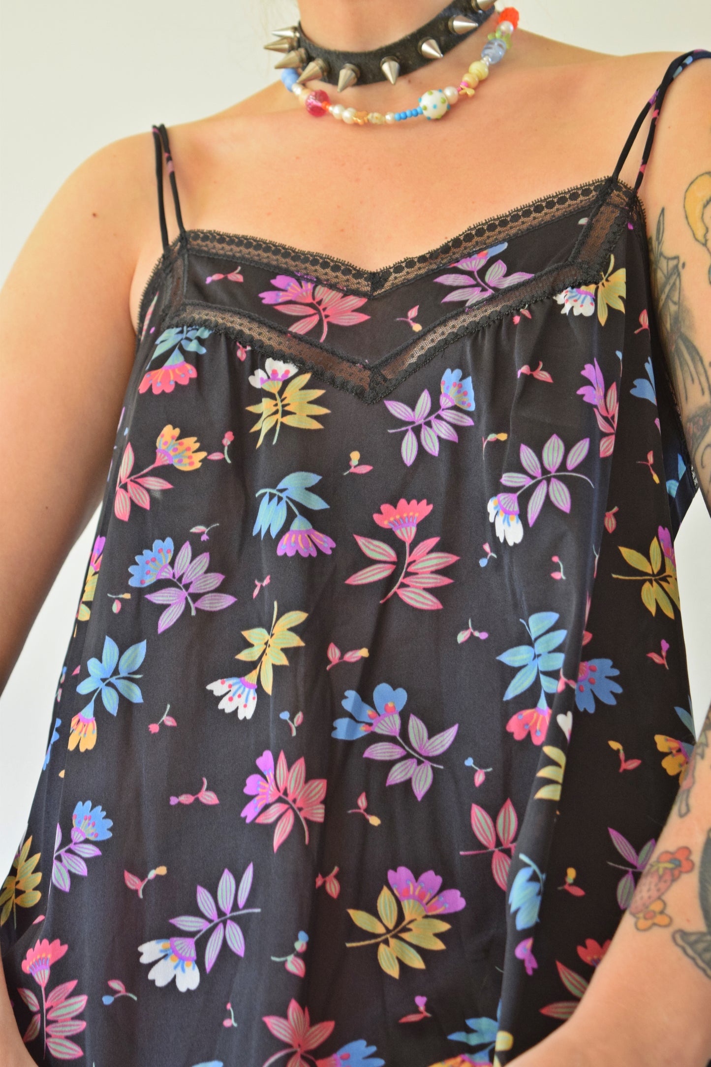70s VAMPY FLORAL LOUNGE SET - M/L