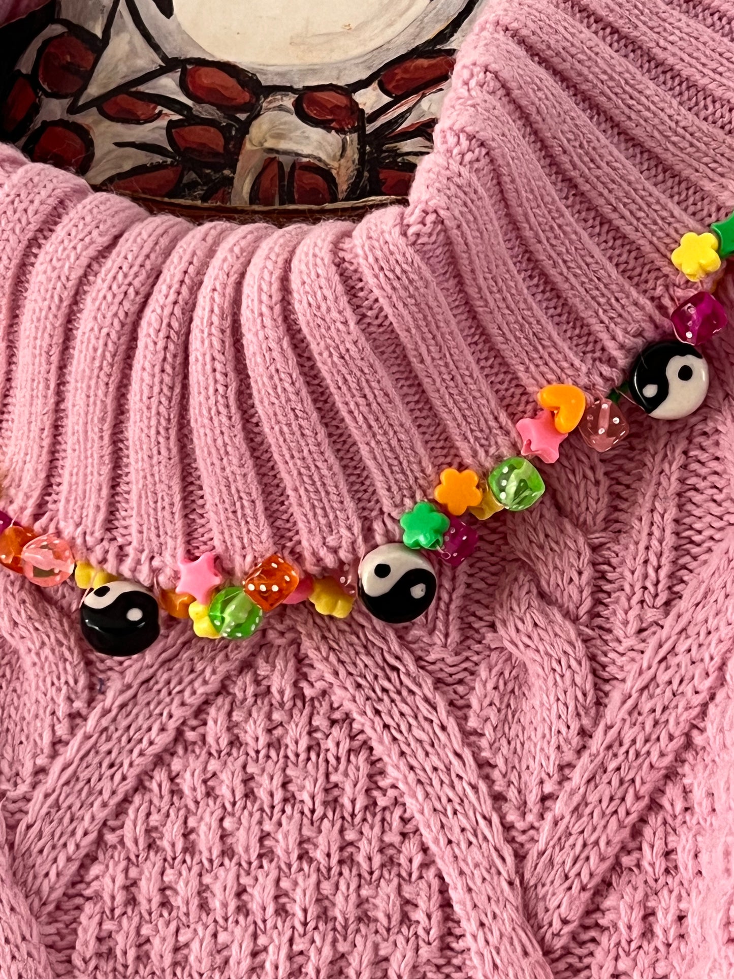 Reworked by me Hand Beaded Turtleneck - XL-3XL