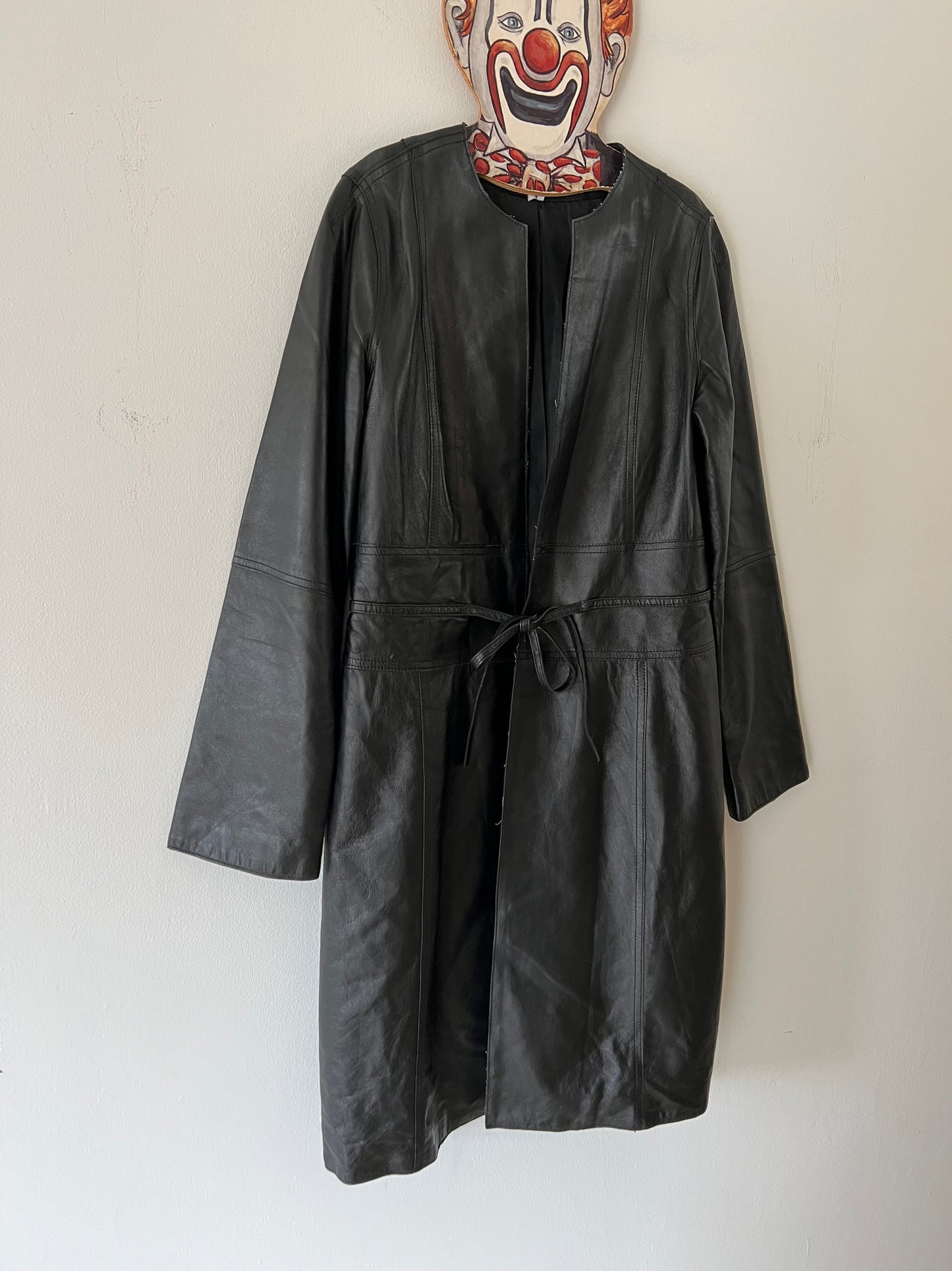 Modern Matrix-Chic Leather Trench