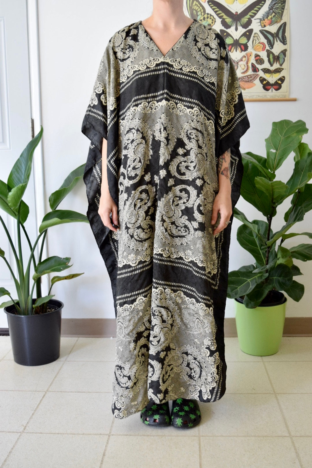 80s Silky Caftan Dress
