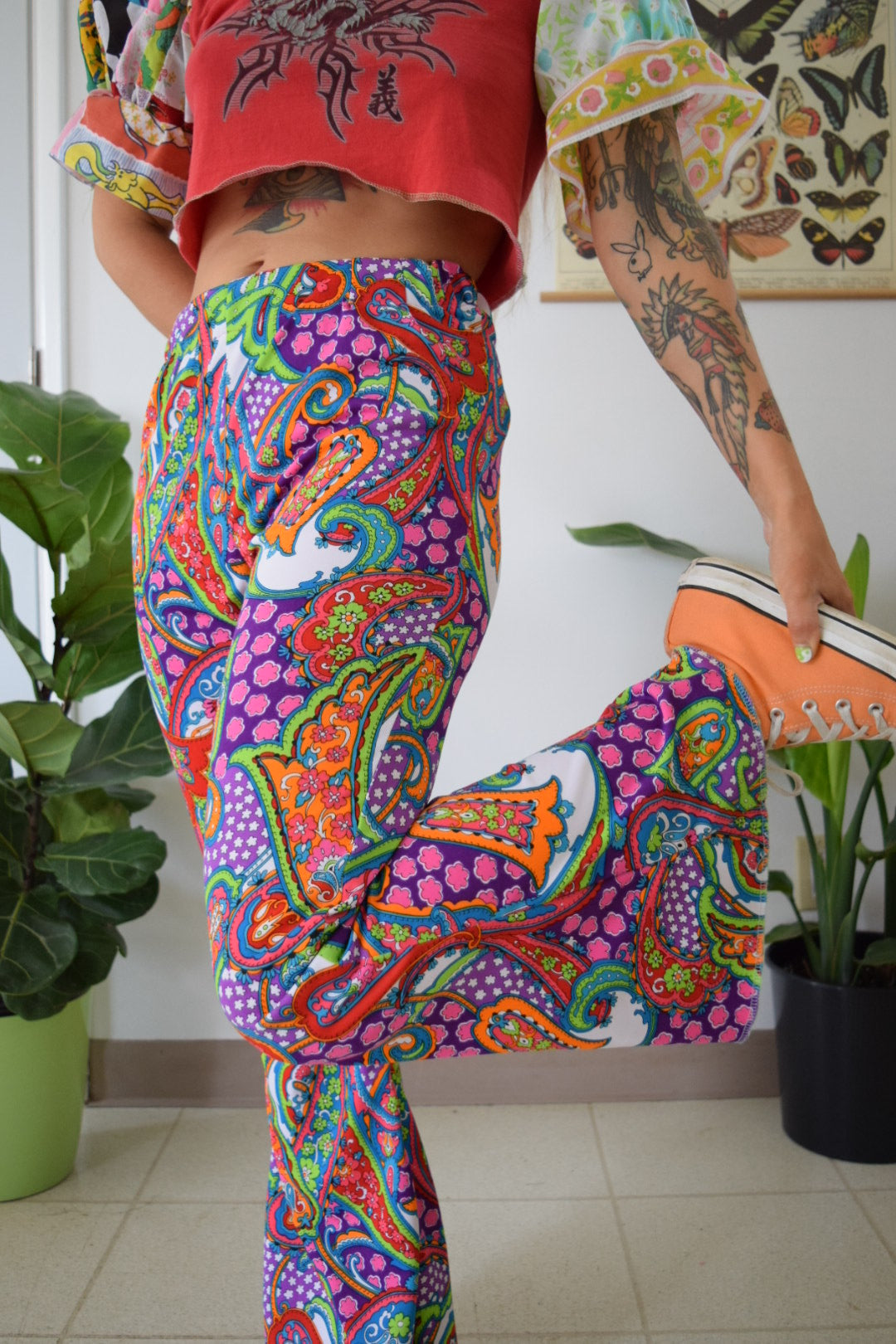 *OWLEPHANT ORIGINAL* Psychedelic Bell Bottoms - 27/28β waist
