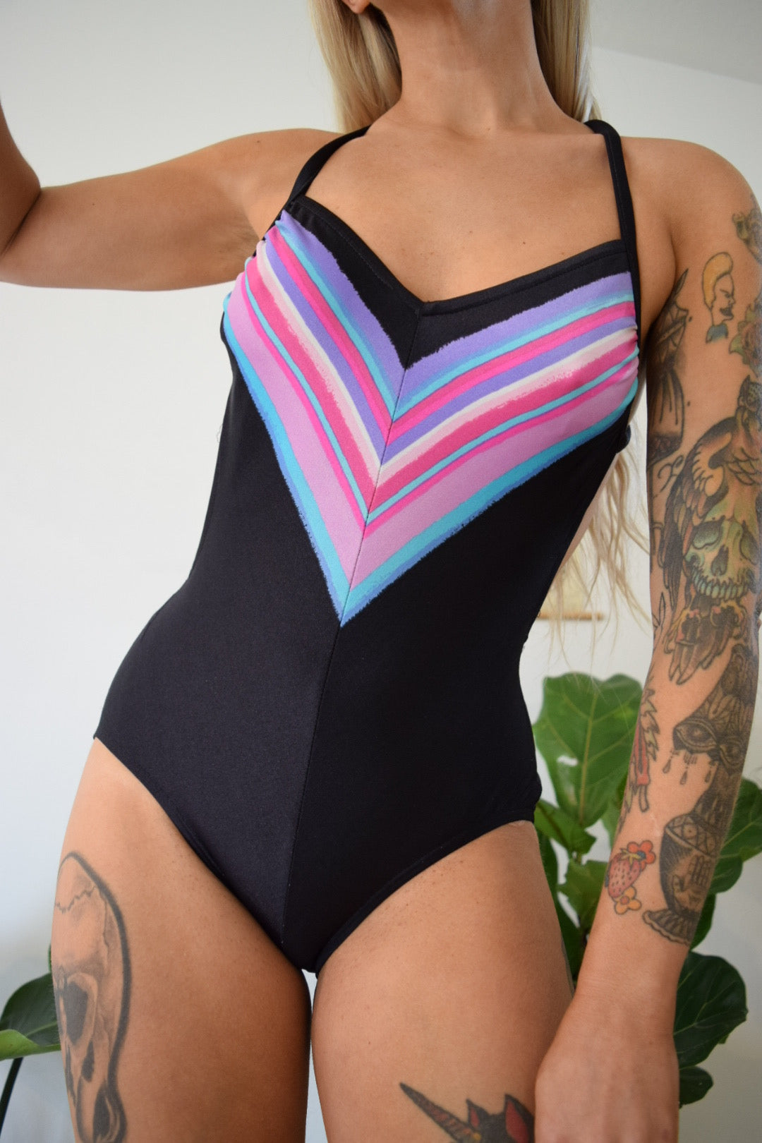 70s Black One Piece - XS/Small
