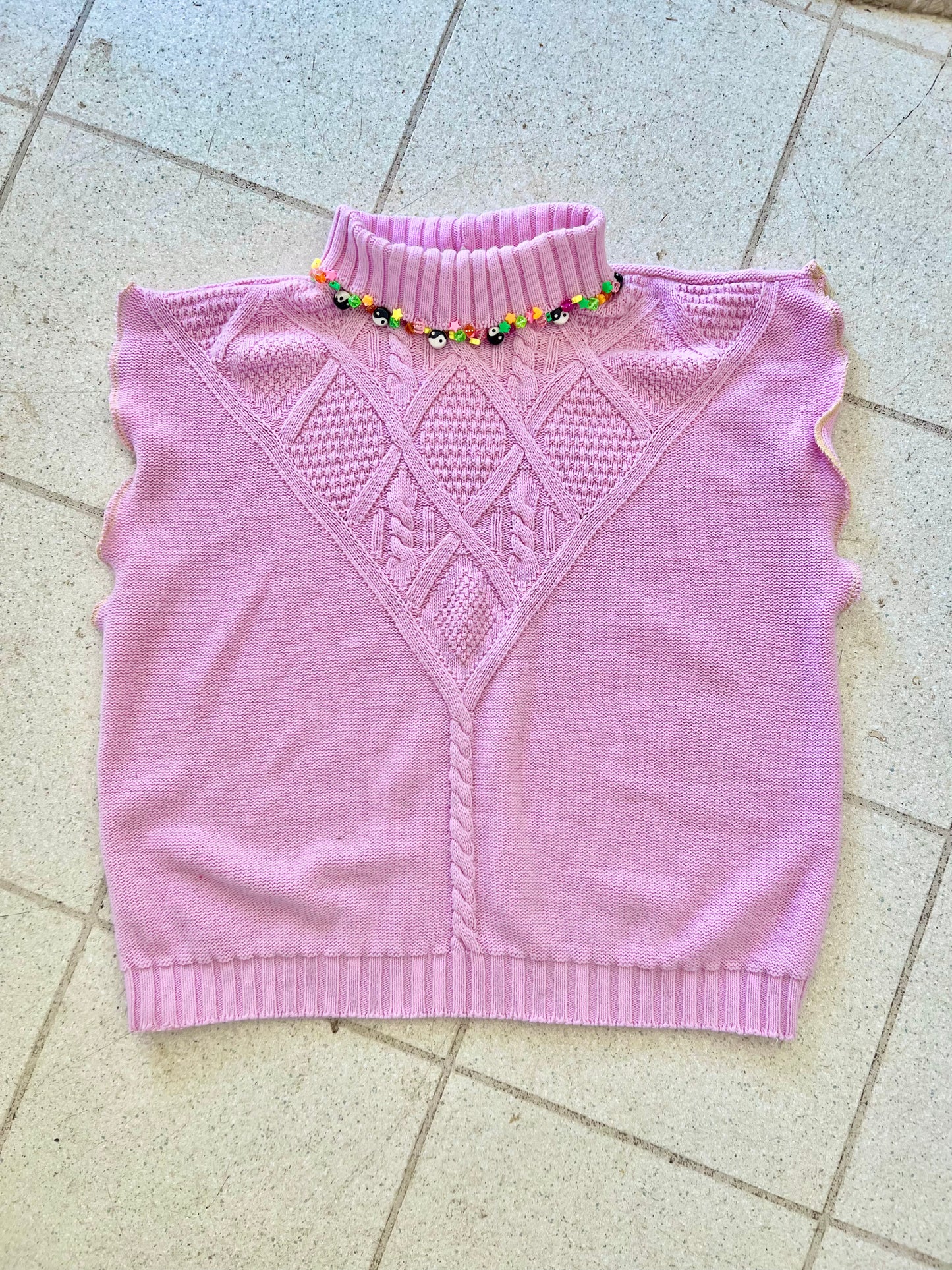 Reworked by me Hand Beaded Turtleneck - XL-3XL