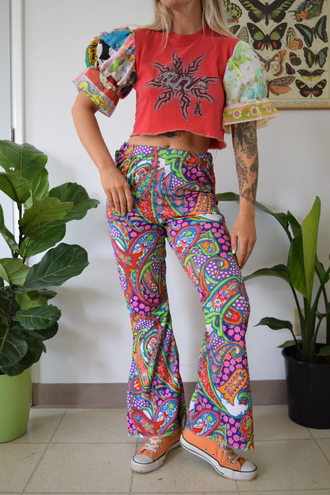 *OWLEPHANT ORIGINAL* Psychedelic Bell Bottoms - 27/28β waist